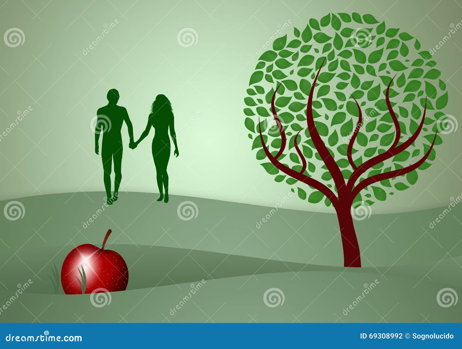 Adam And Eve Silhouette Stock Illustration Illustration Of Genesis