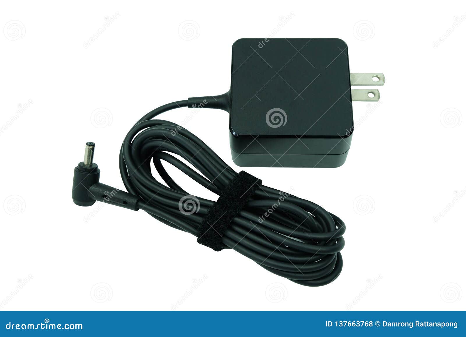 adapter ac/dc power charger of laptop computer  on white