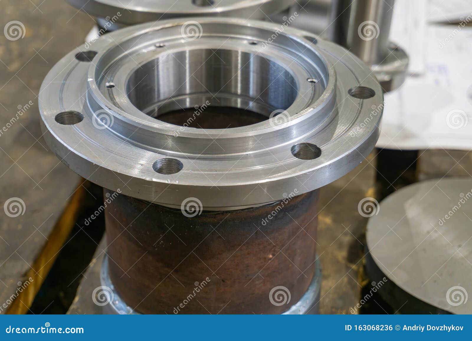 Adapter Flange from Welded Joint after Fabrication Stock Photo Image