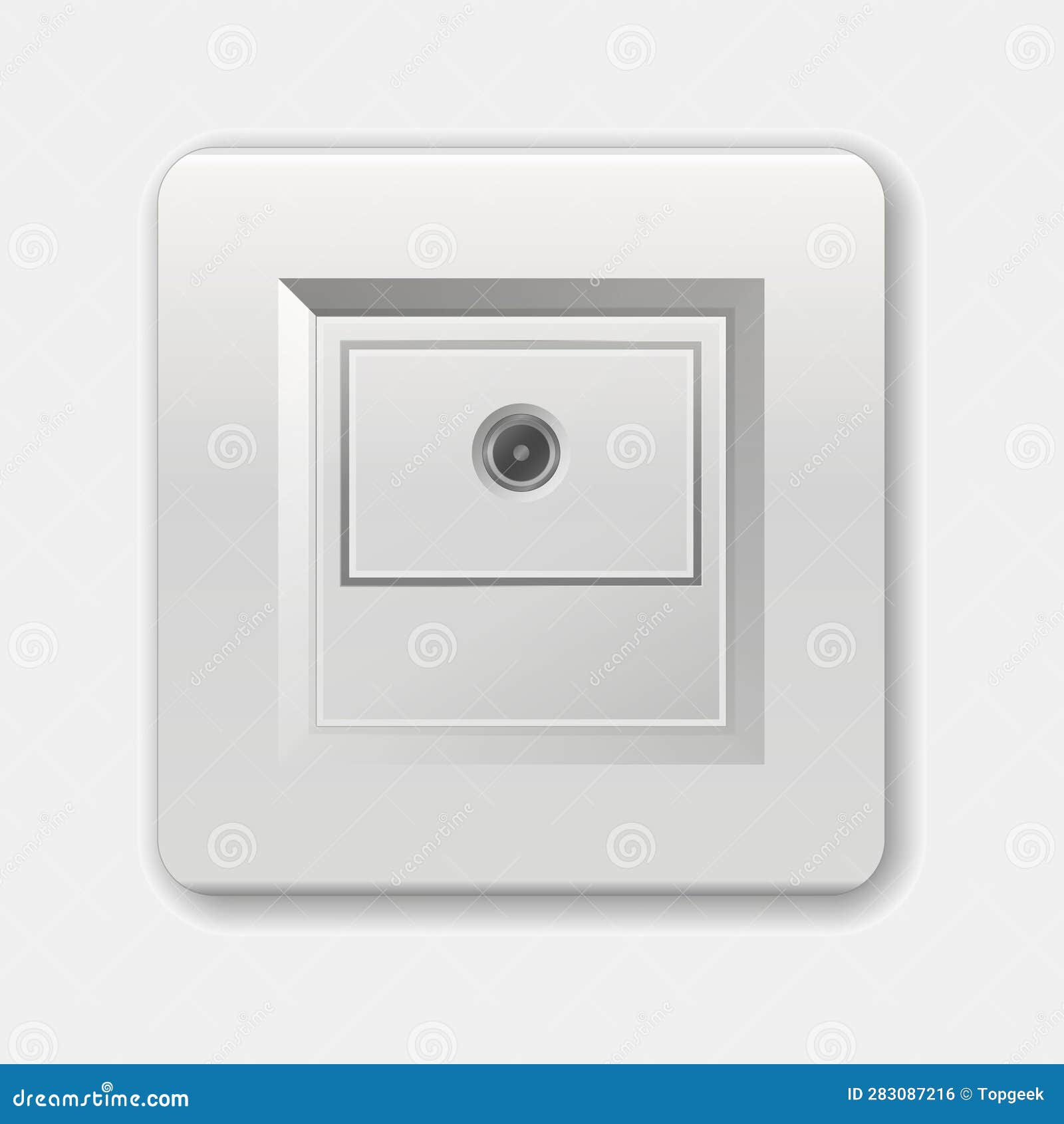 Adapters. Isolated Electrical Equipment on Wall. Socket for Television