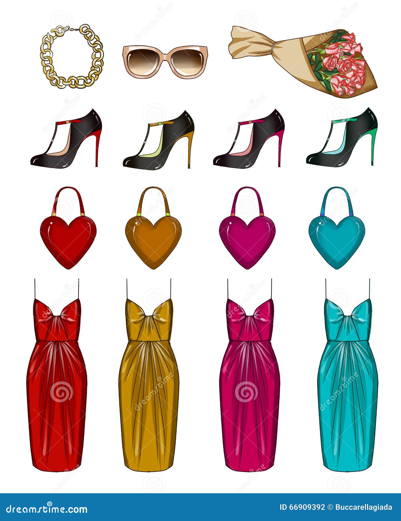 Adatti La Raccolta Di Clipart Vestiti Del Wardorbe Alla Moda Della Donna Ed Accessori Alla Moda E D Avanguardia Illustrazione Di Stock Illustrazione Di Mazzo Rivestimento