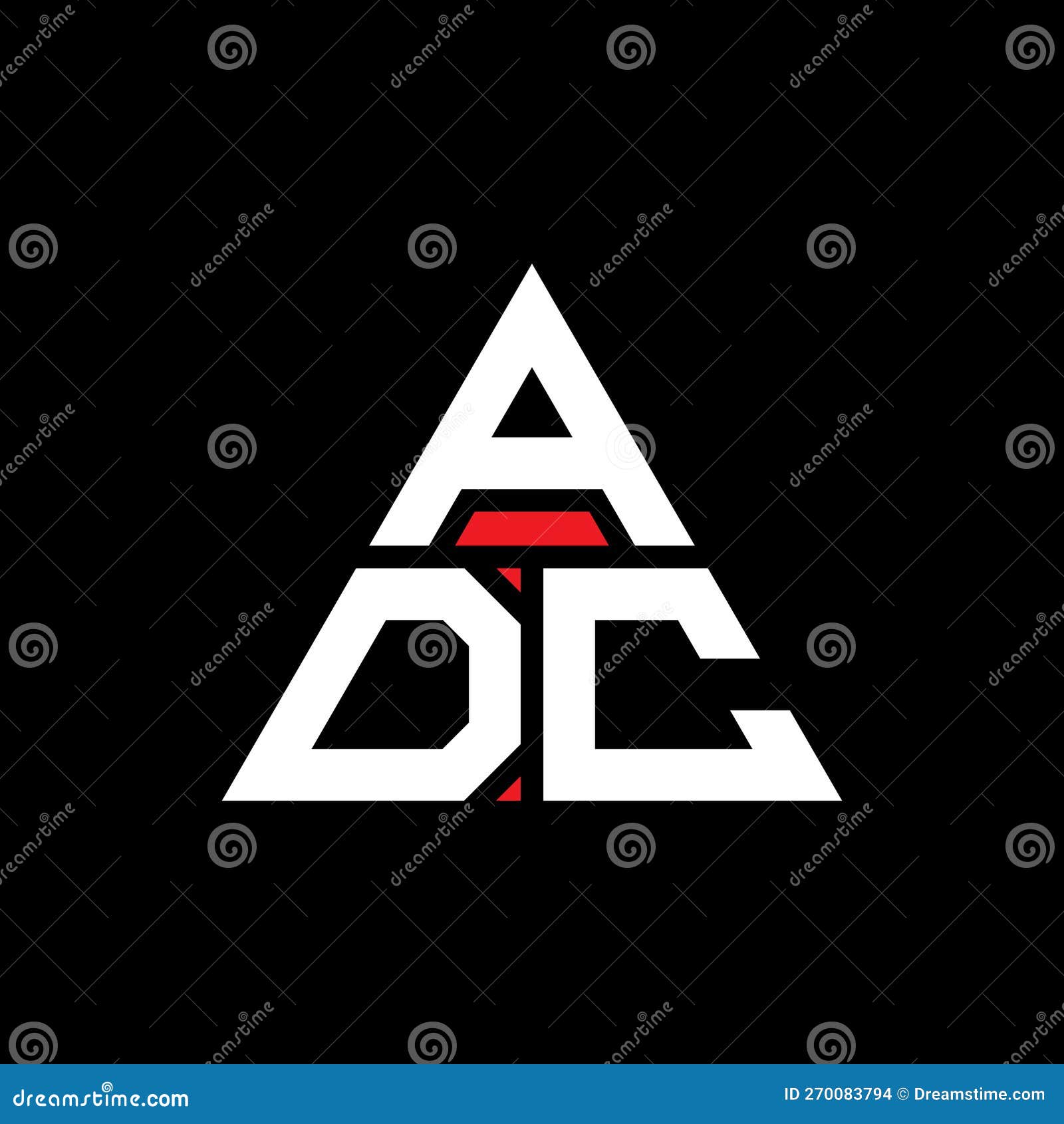 adc triangle letter logo  with triangle . adc triangle logo  monogram. adc triangle  logo template with red