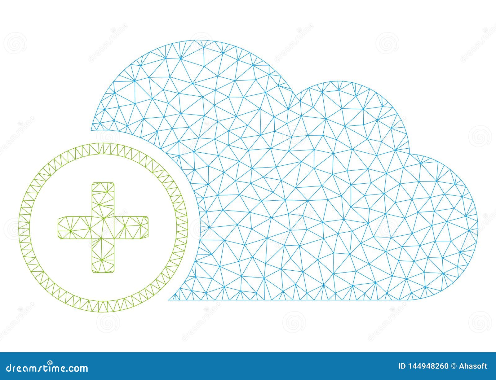 Download Add Cloud Polygonal Frame Vector Mesh Illustration Stock ...