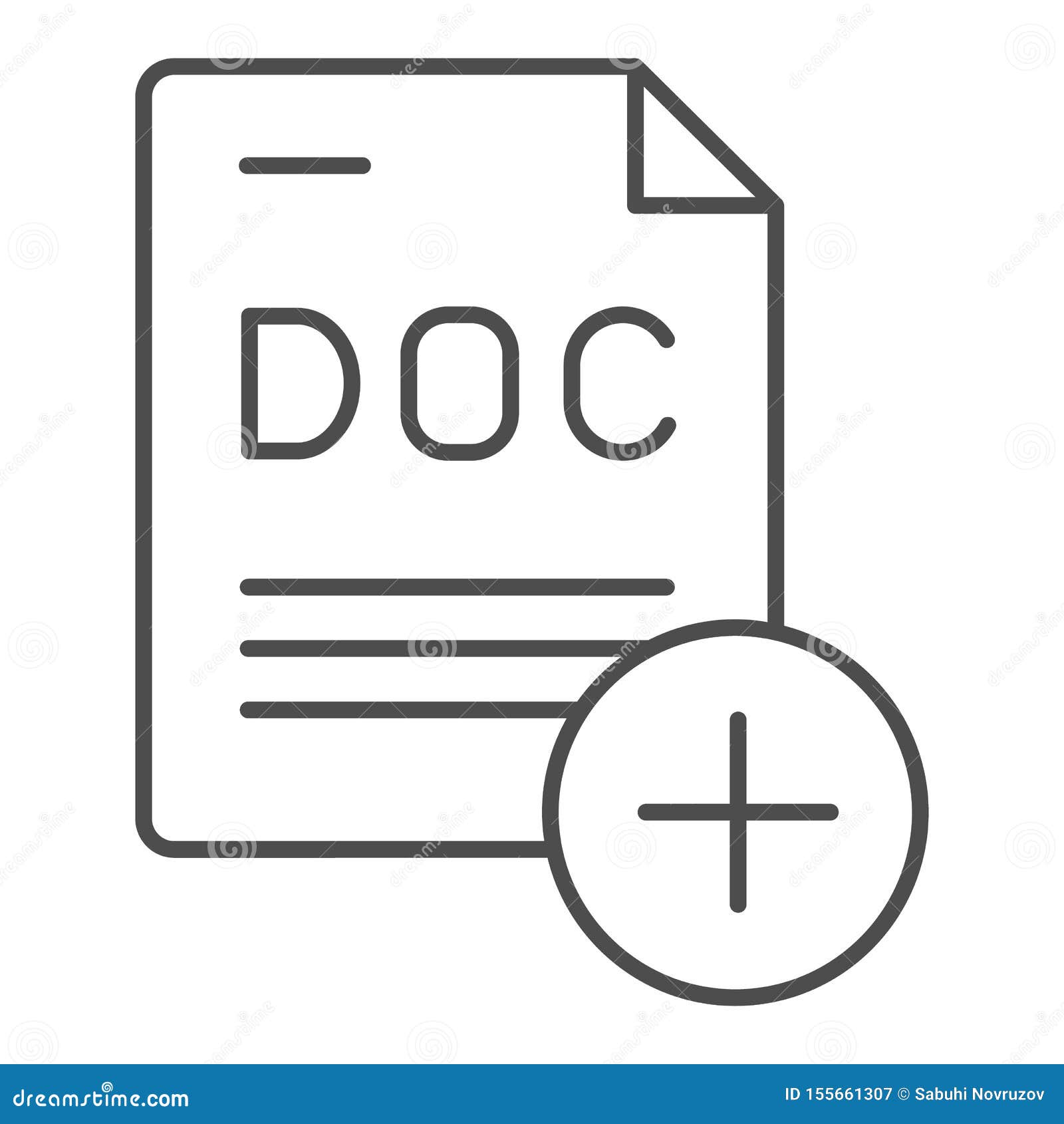 Download Add Document Thin Line Icon. File With Plus Vector ...