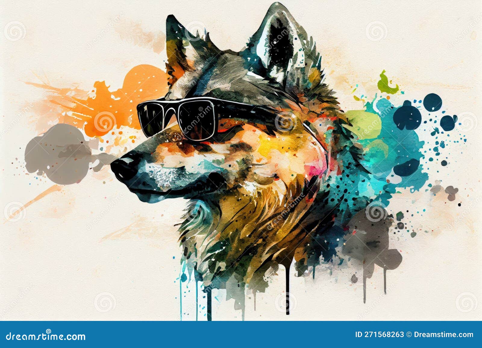 Cool wolf with sunglasses summer cartoon Digital Art by Lukas Davis - Pixels