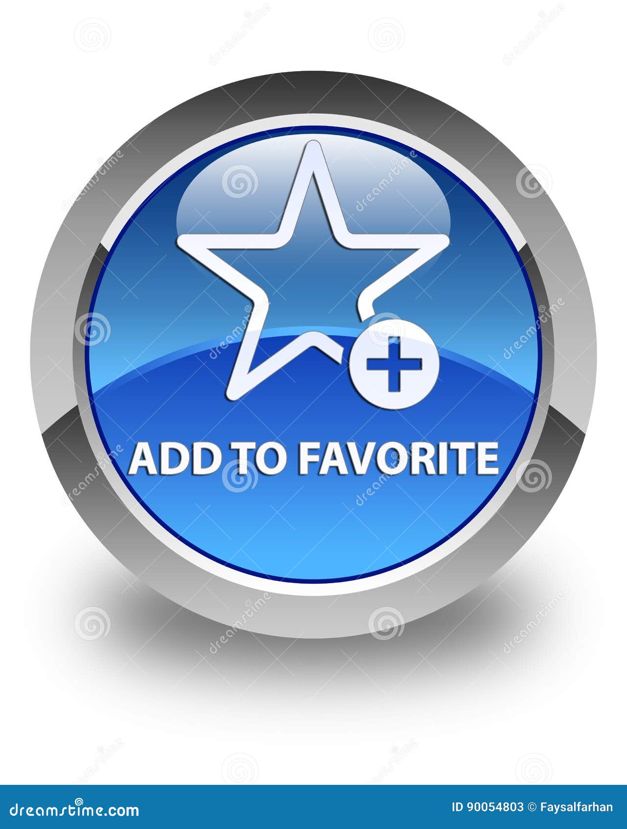 Add To Favorite Glossy Blue Round Button Stock Illustration