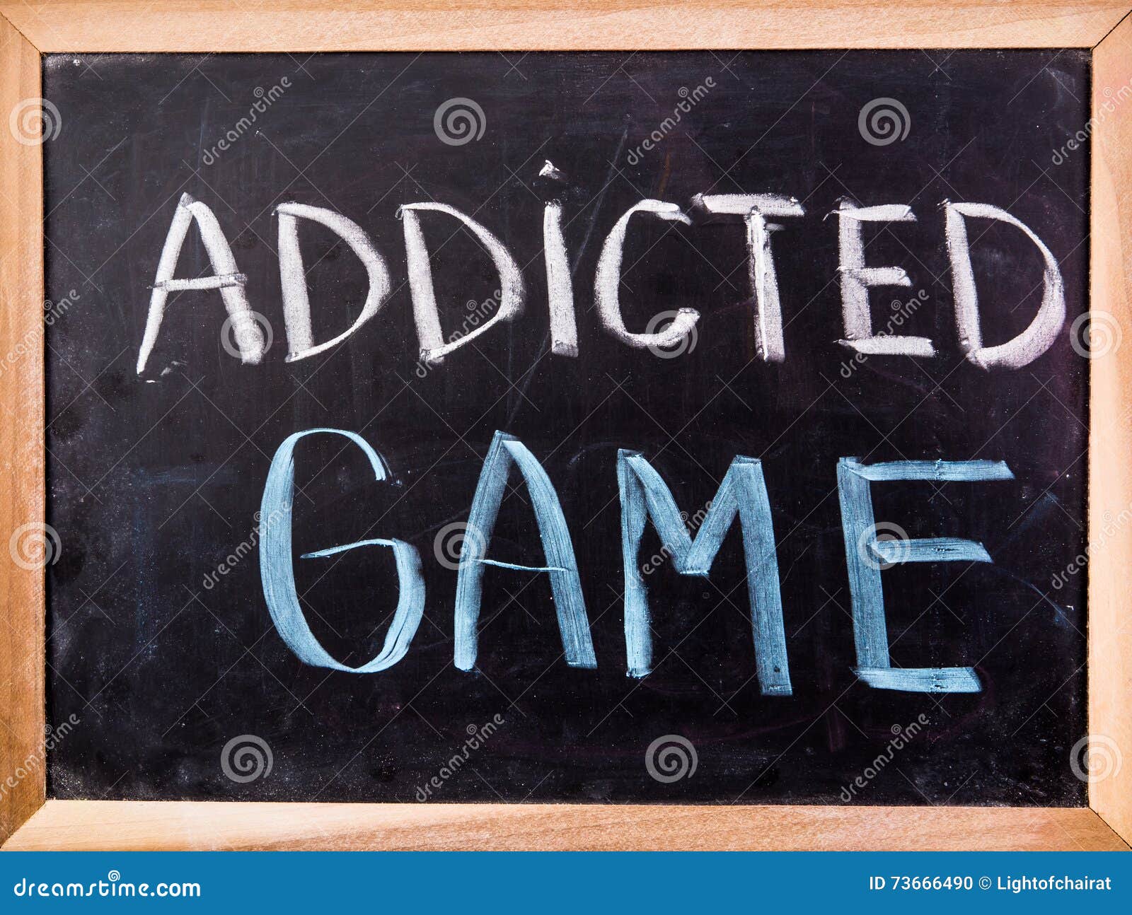 Addicted Game Word on Blackboard Stock Photo Image of abuse, danger