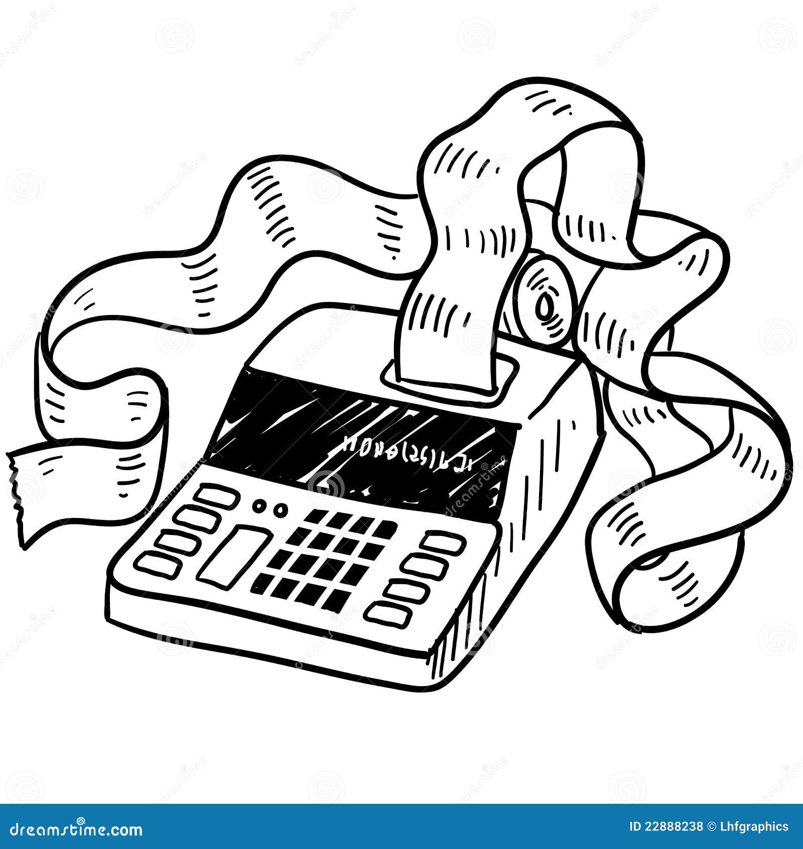Adding machine sketch stock photography cartoondealer 22888238