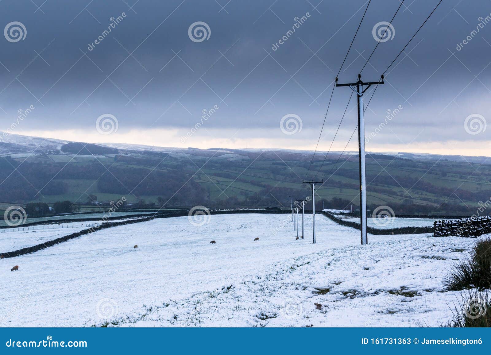 Snow and Frost on Addingham Moor. Yorkshire Stock Image Image of