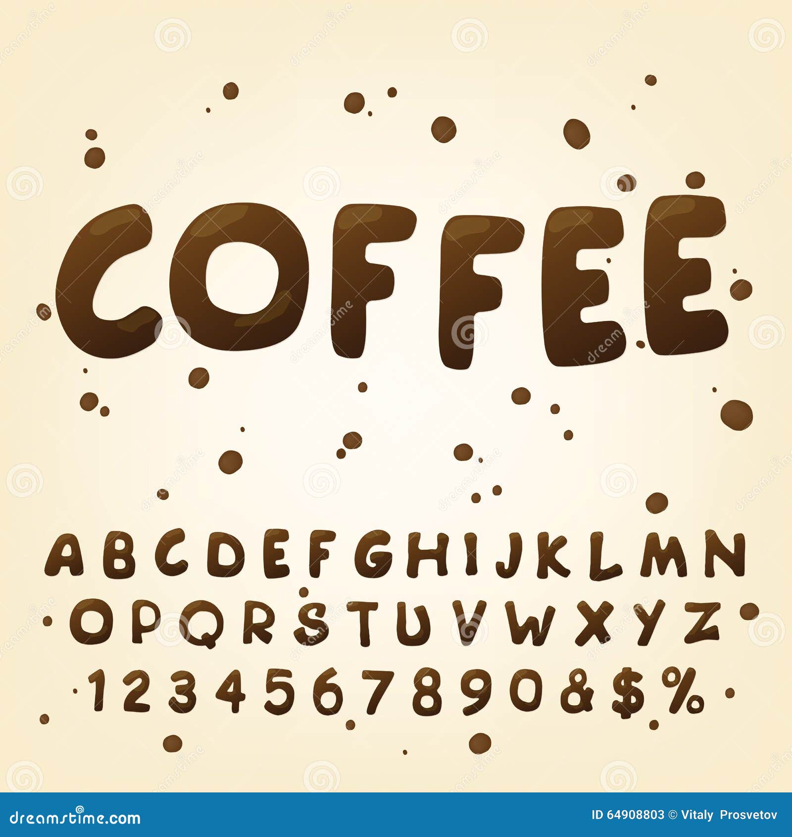 Download Additional Set For The Coffee Font Style. Stock Vector - Illustration of capital, graphic: 64908803