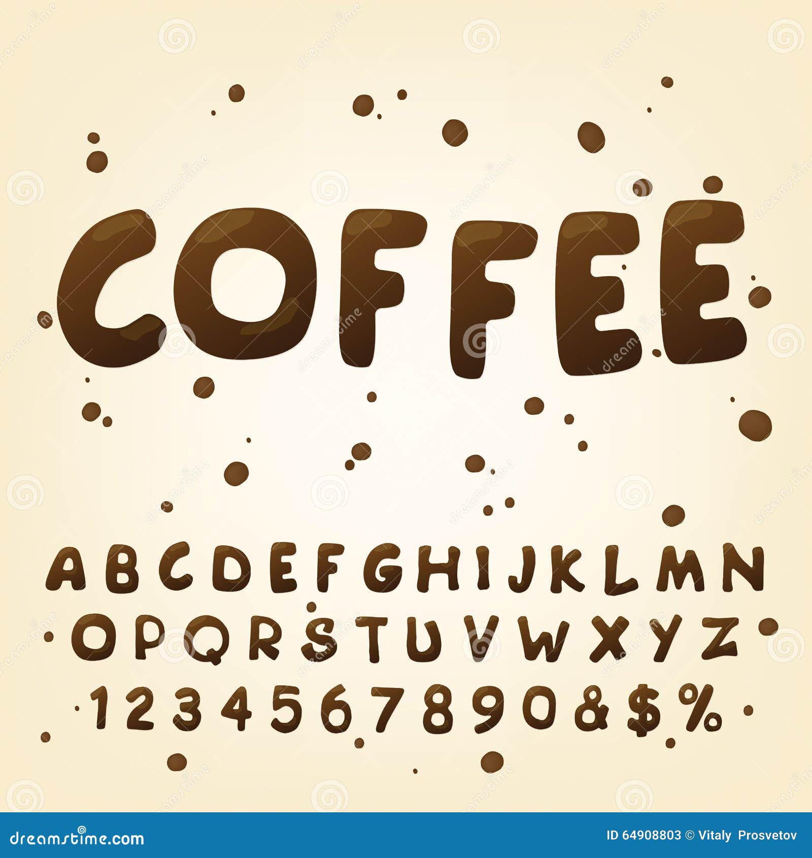 Download Additional Set For The Coffee Font Style. Stock Vector ...