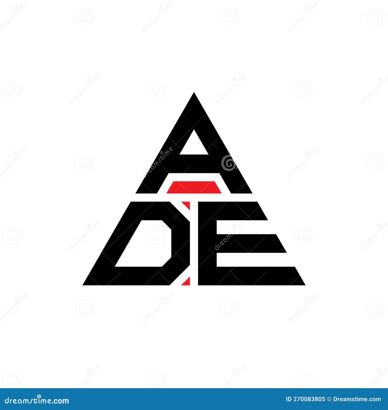 ade triangle letter logo  with triangle . ade triangle logo  monogram. ade triangle  logo template with red