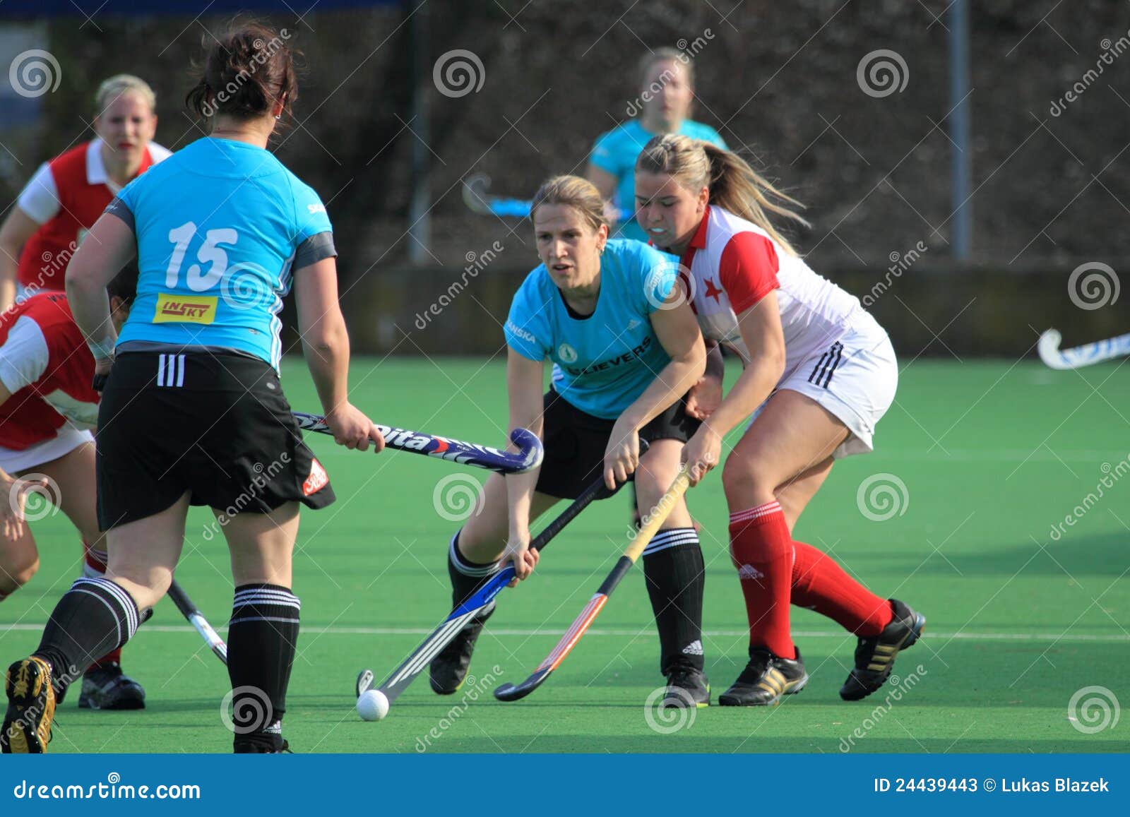 Adela Bizova - Slavia Prague field hockey team. Adela Bizova in Slavia Prague vs. Bohemians Prague match within czech women field hockey extraleague. It was played on 21.4.2012 in Prague, Czech Republic.