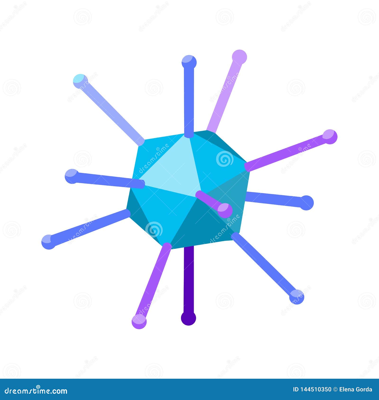 Adenovirus. Isometric Illustration Stock Vector - Illustration of