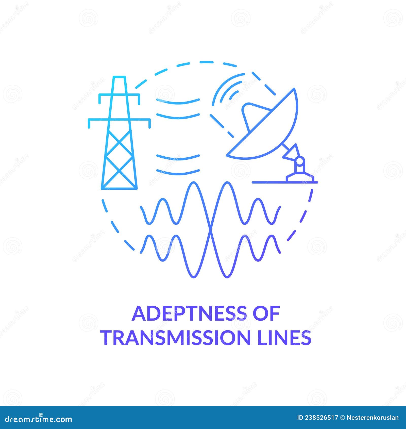 adeptness of transmission lines blue gradient concept icon