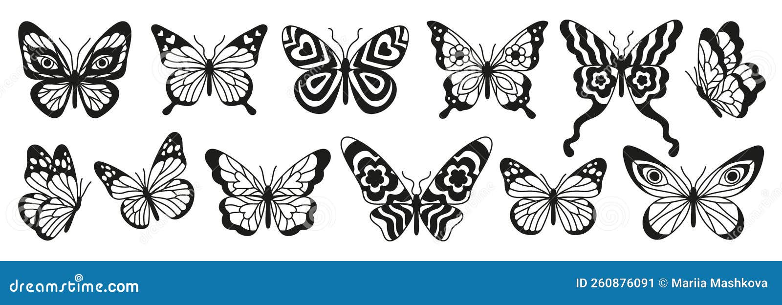 2 Peças Preto Flor & Borboleta Tatuagem Temporária Adesivos Para Mão