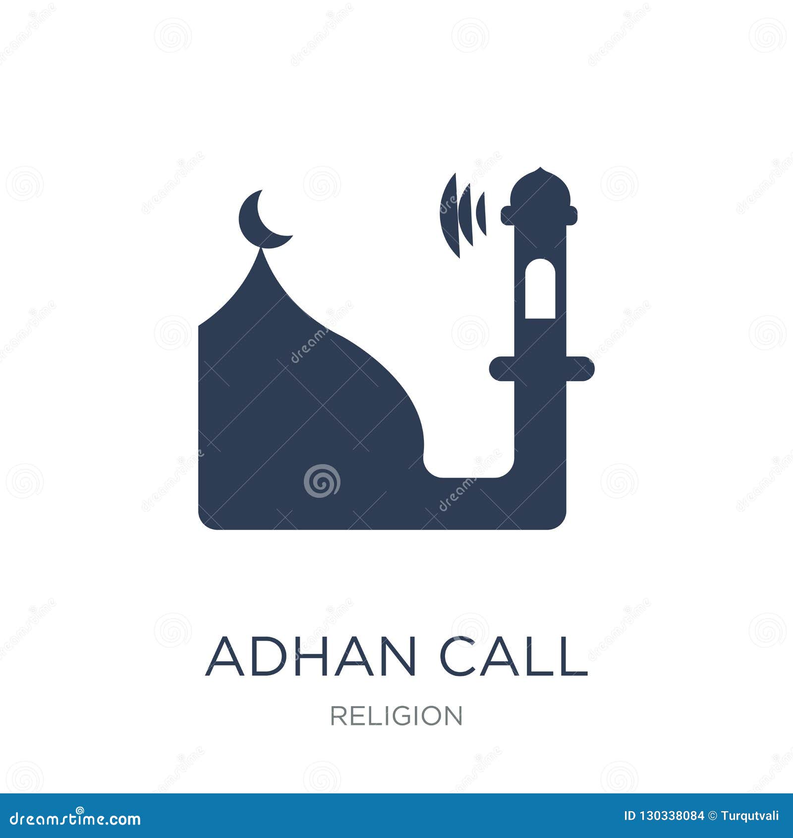 adhan call icon. trendy flat  adhan call icon on white background from religion collection