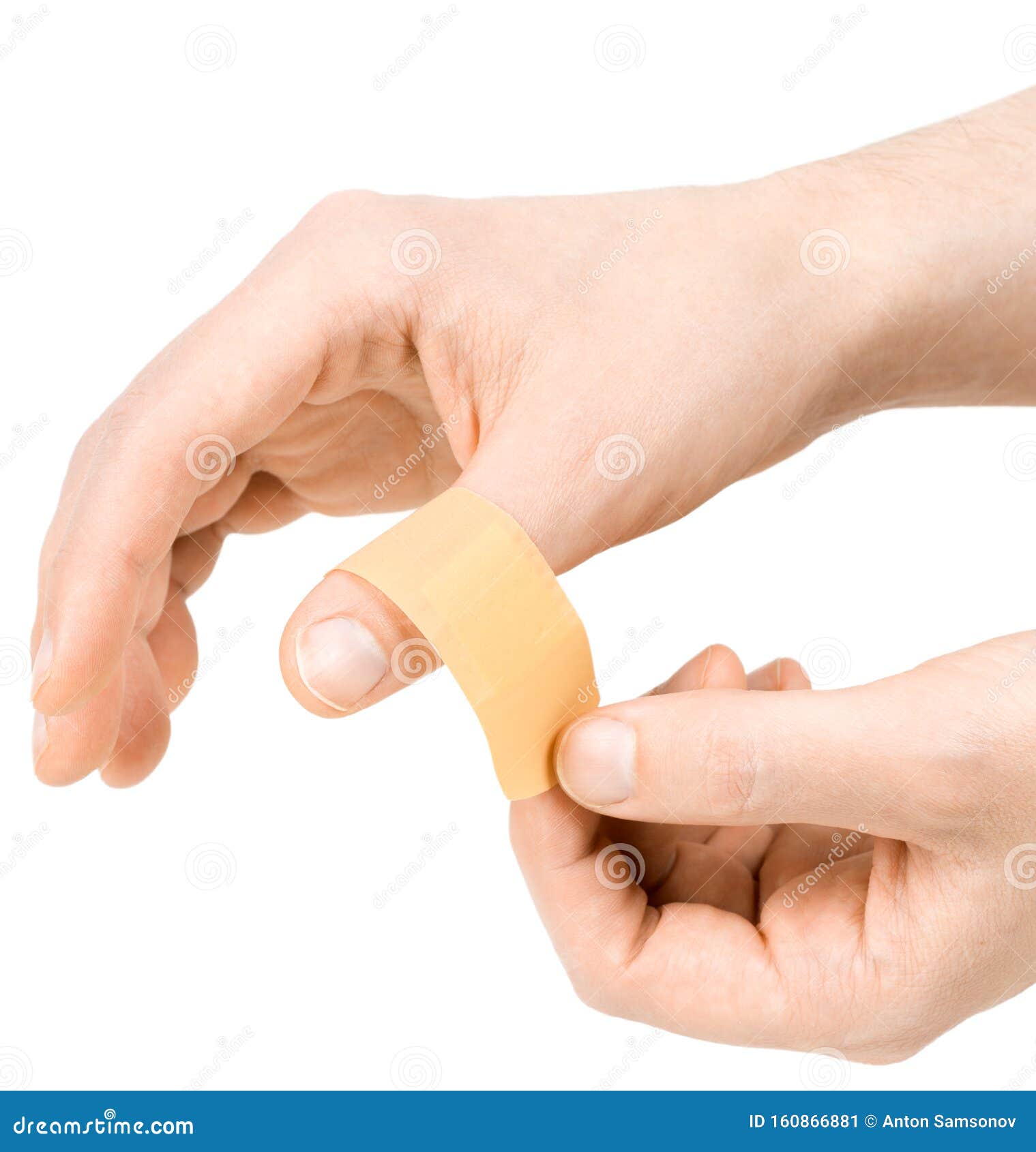 Adhesive bandage on finger stock image. Image of hospital 160866881