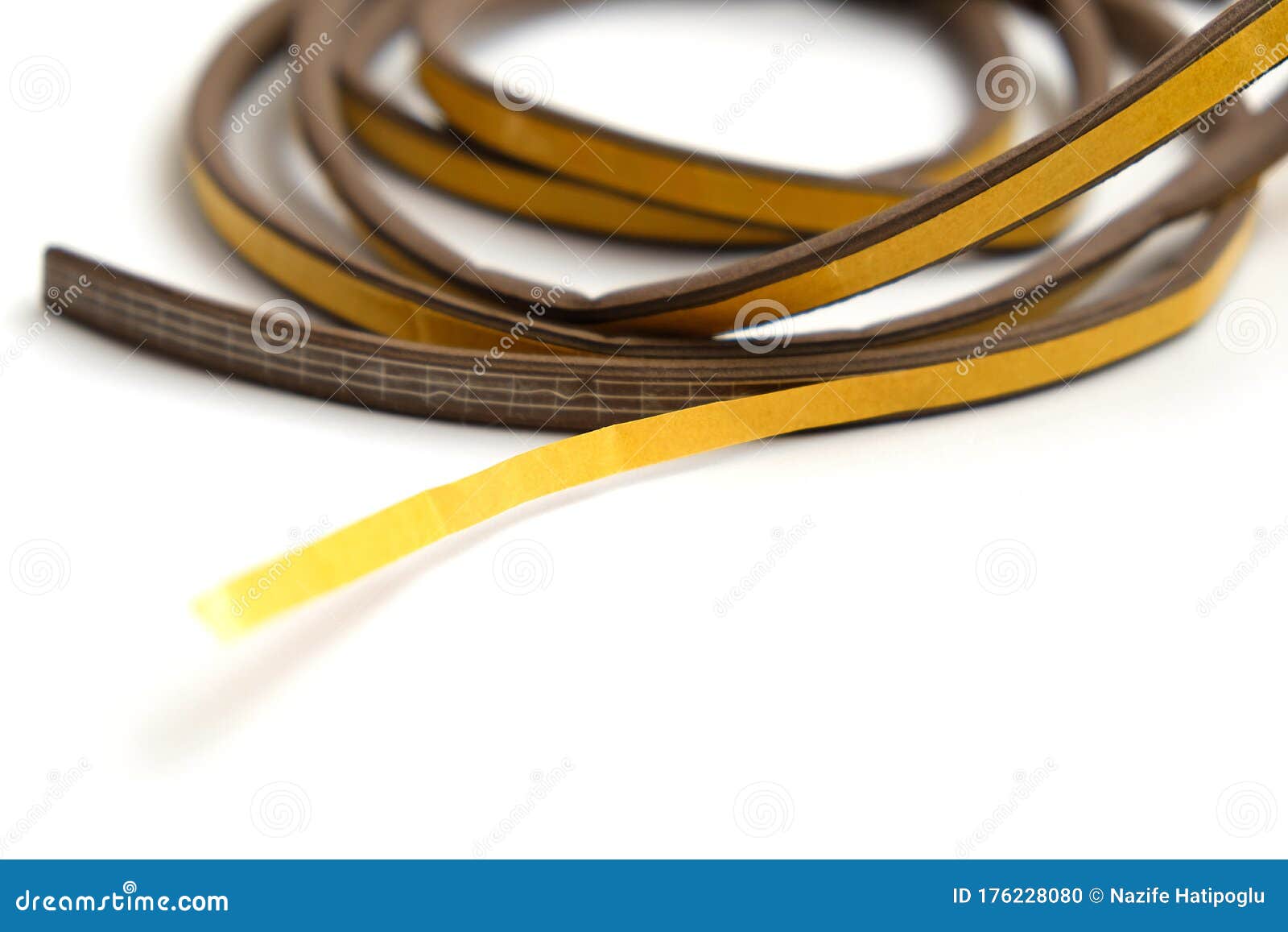 Adhesive Door Seal for Insulation of Doors and Windows Stock Photo