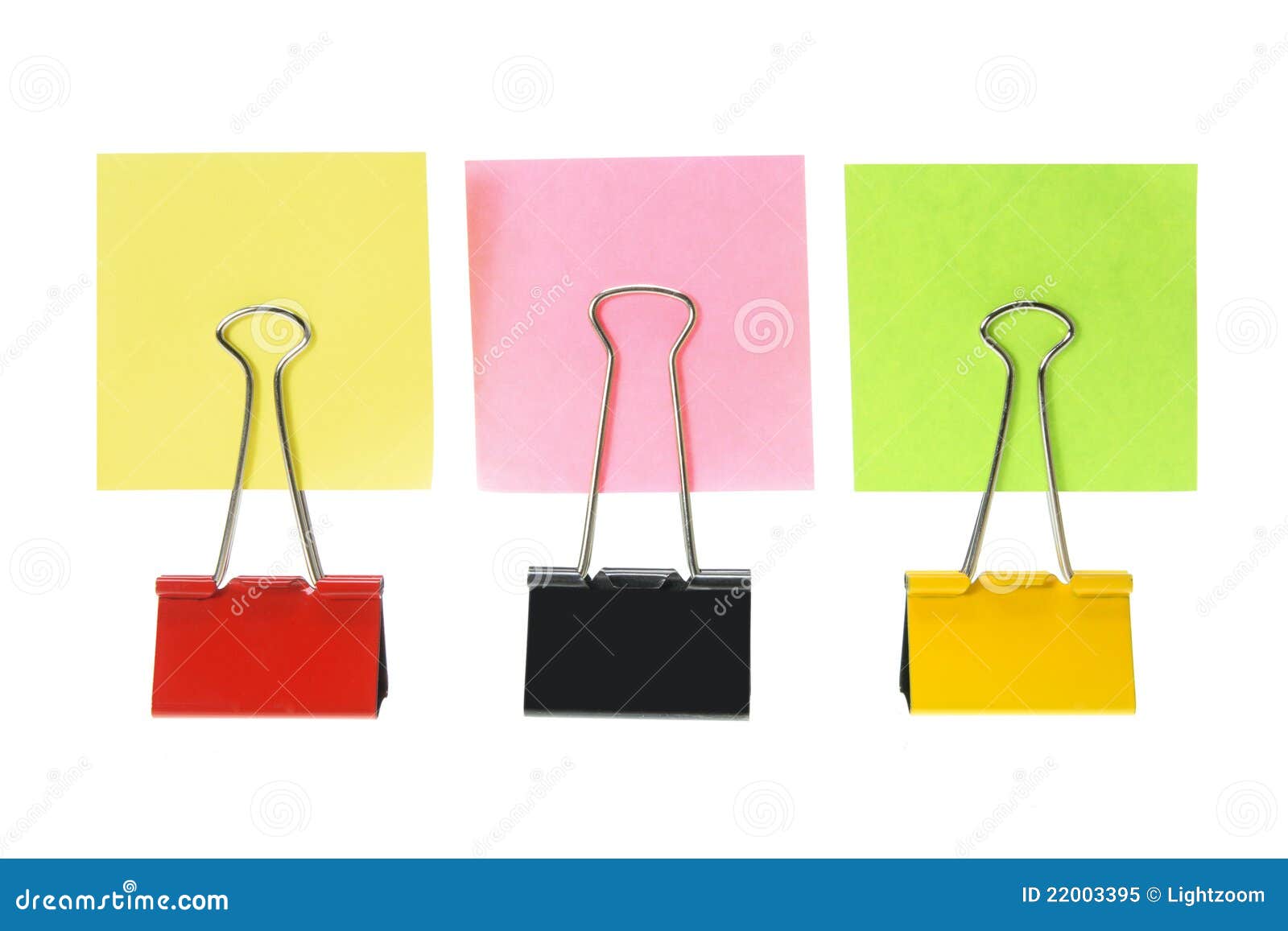 Adhesive Note Papers and Paper Clips Stock Image Image of fold