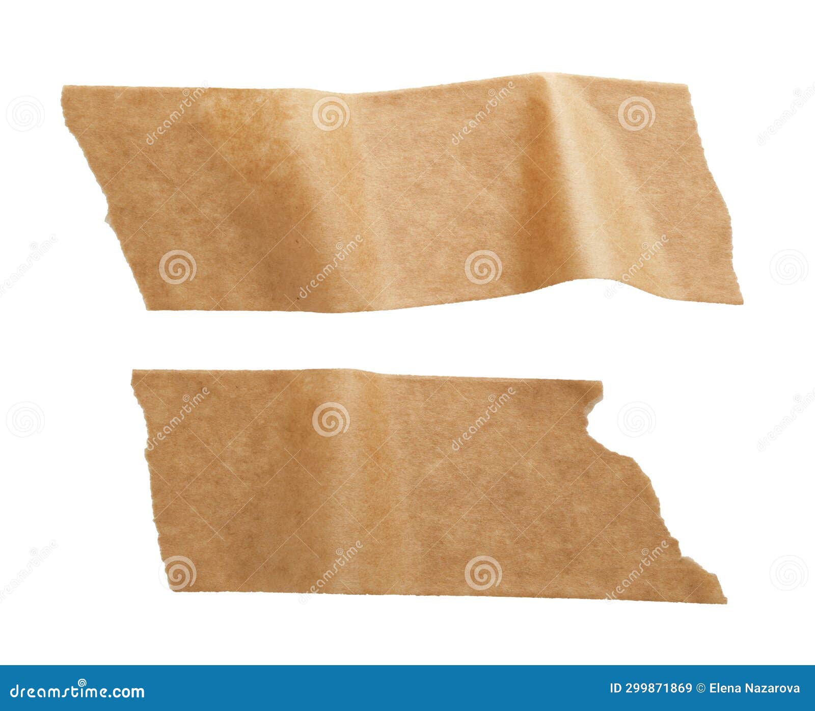 Adhesive Paper Tape Set Cut Out on White Background Stock Image Image