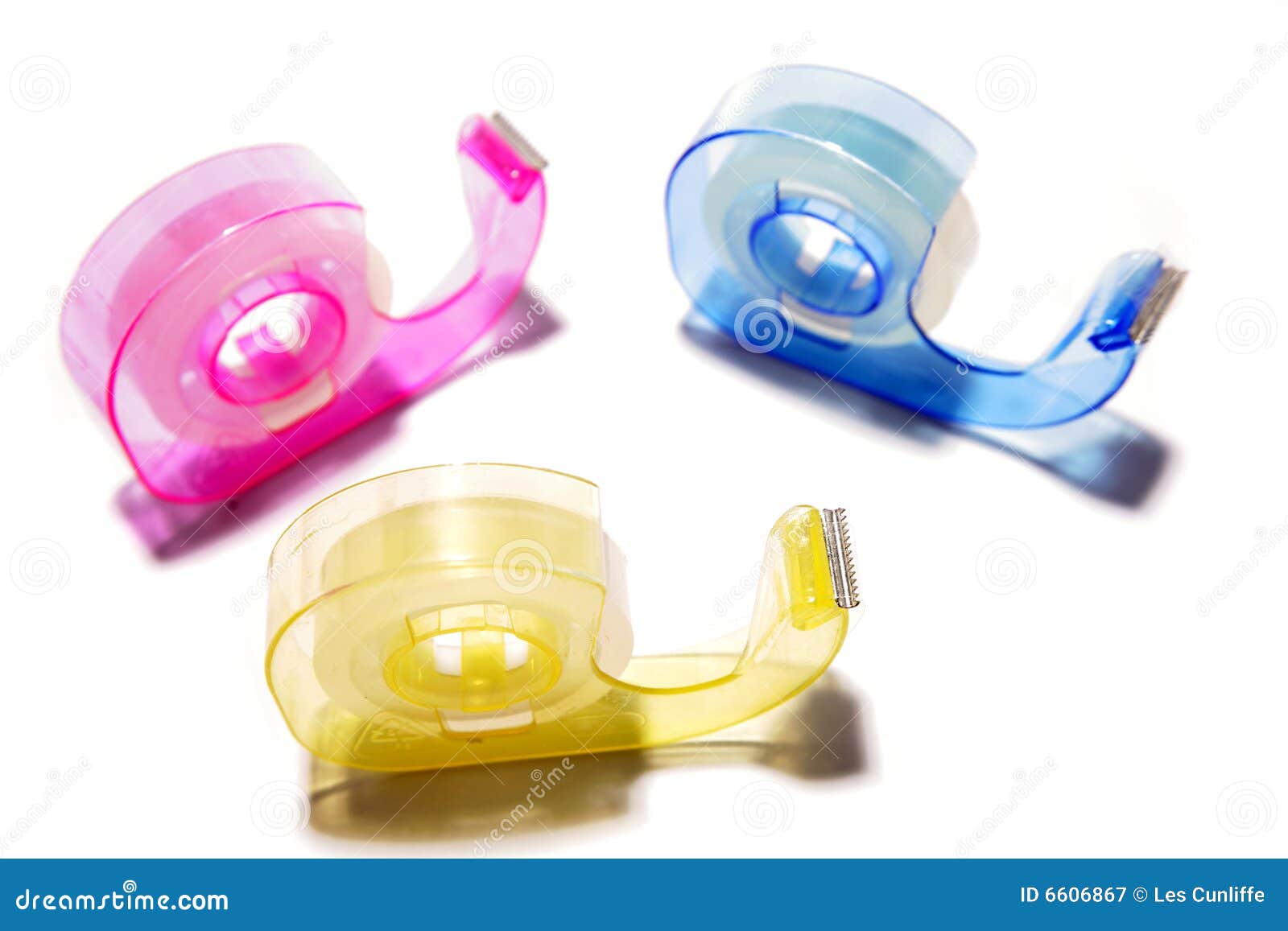 Adhesive tape dispensers stock image. Image of studio 6606867