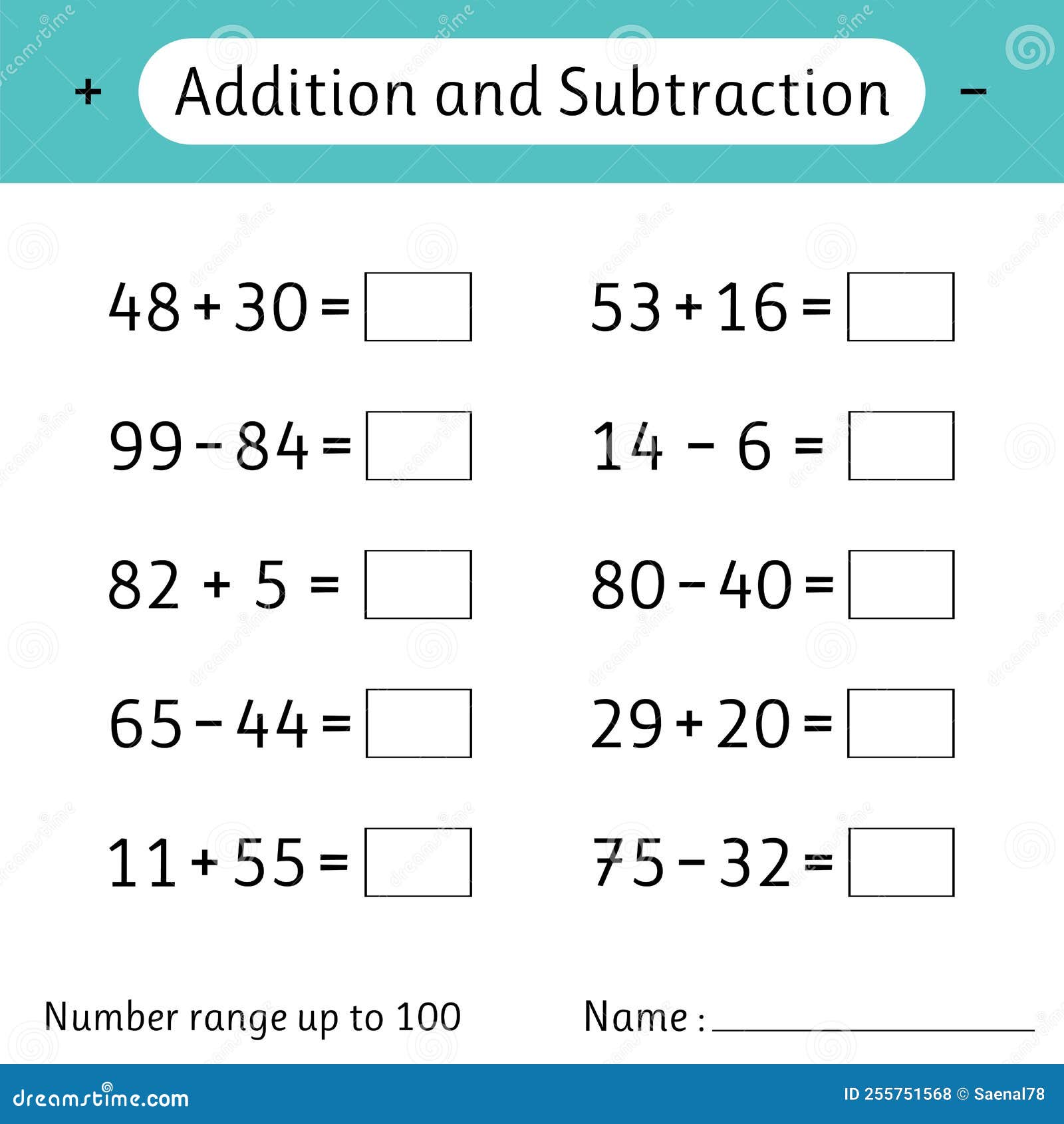 Jogo de matemática para crianças. planilha de desenvolvimento de