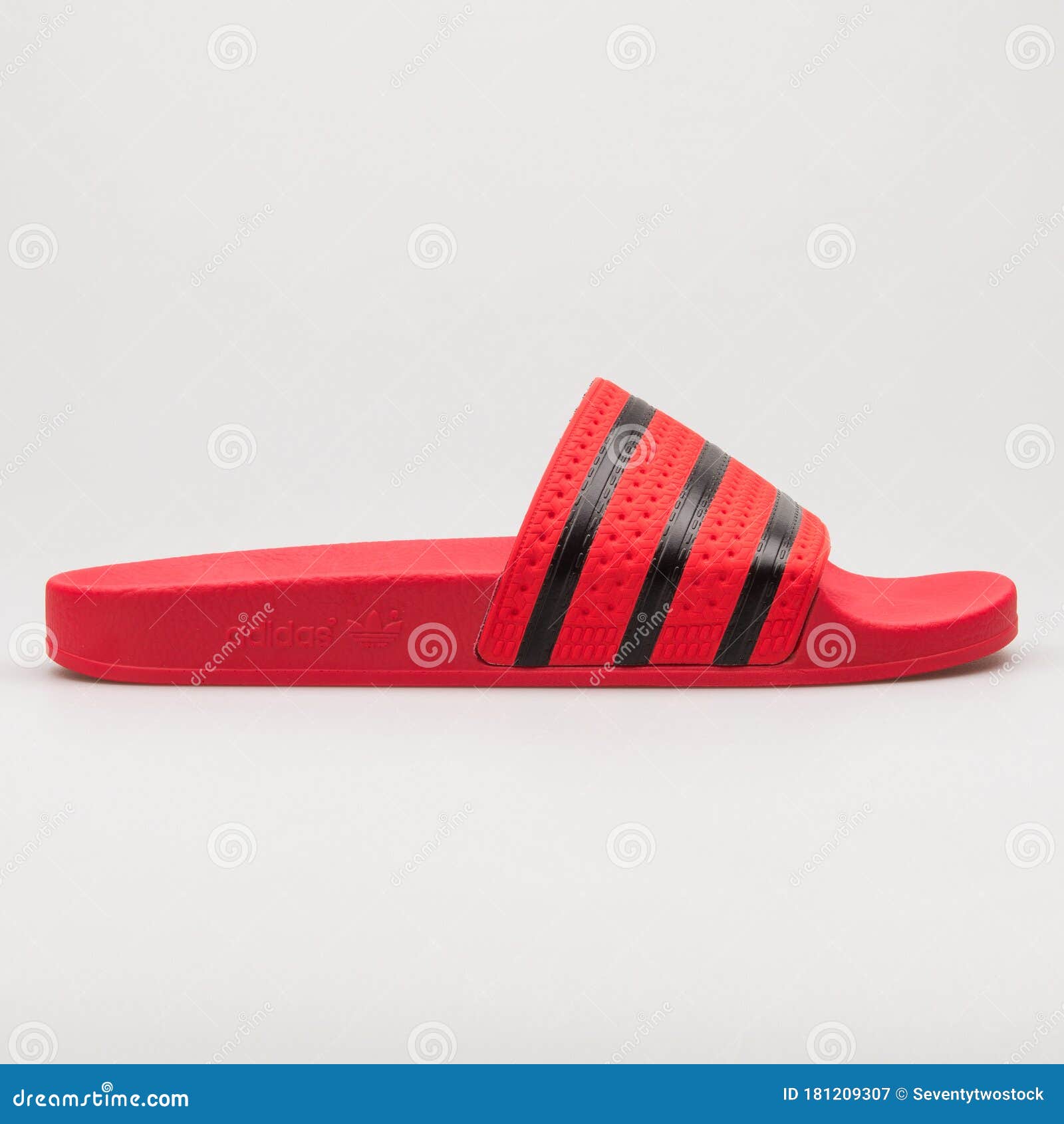 Adidas Adilette Red and Black Sandal - of casual: 181209307
