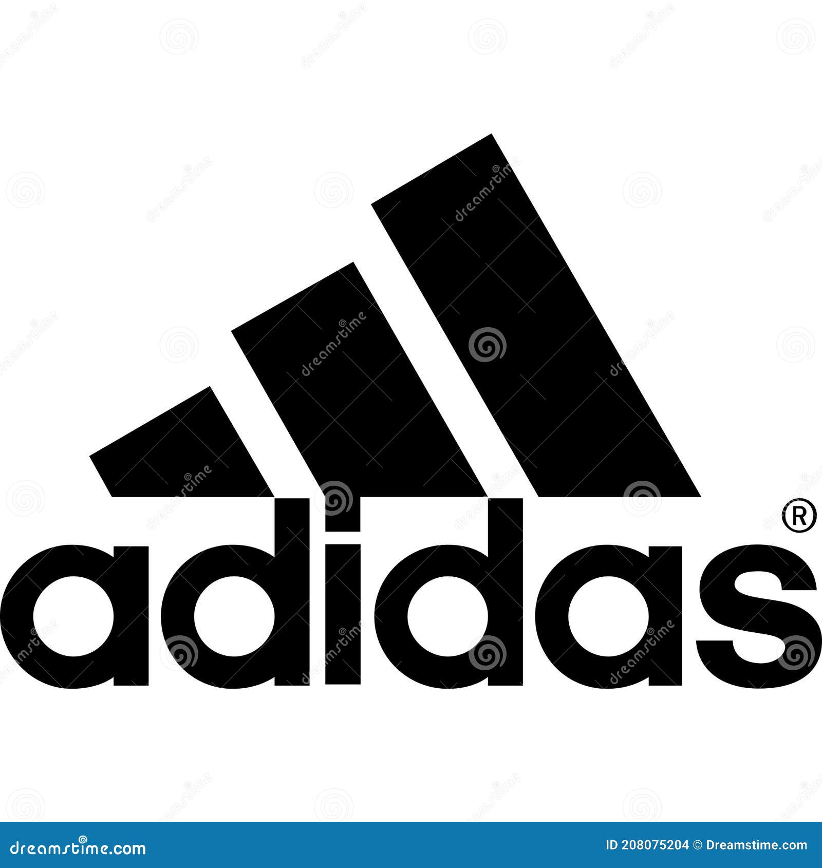 Adidas logo stock image. Illustration of clothing 208075204