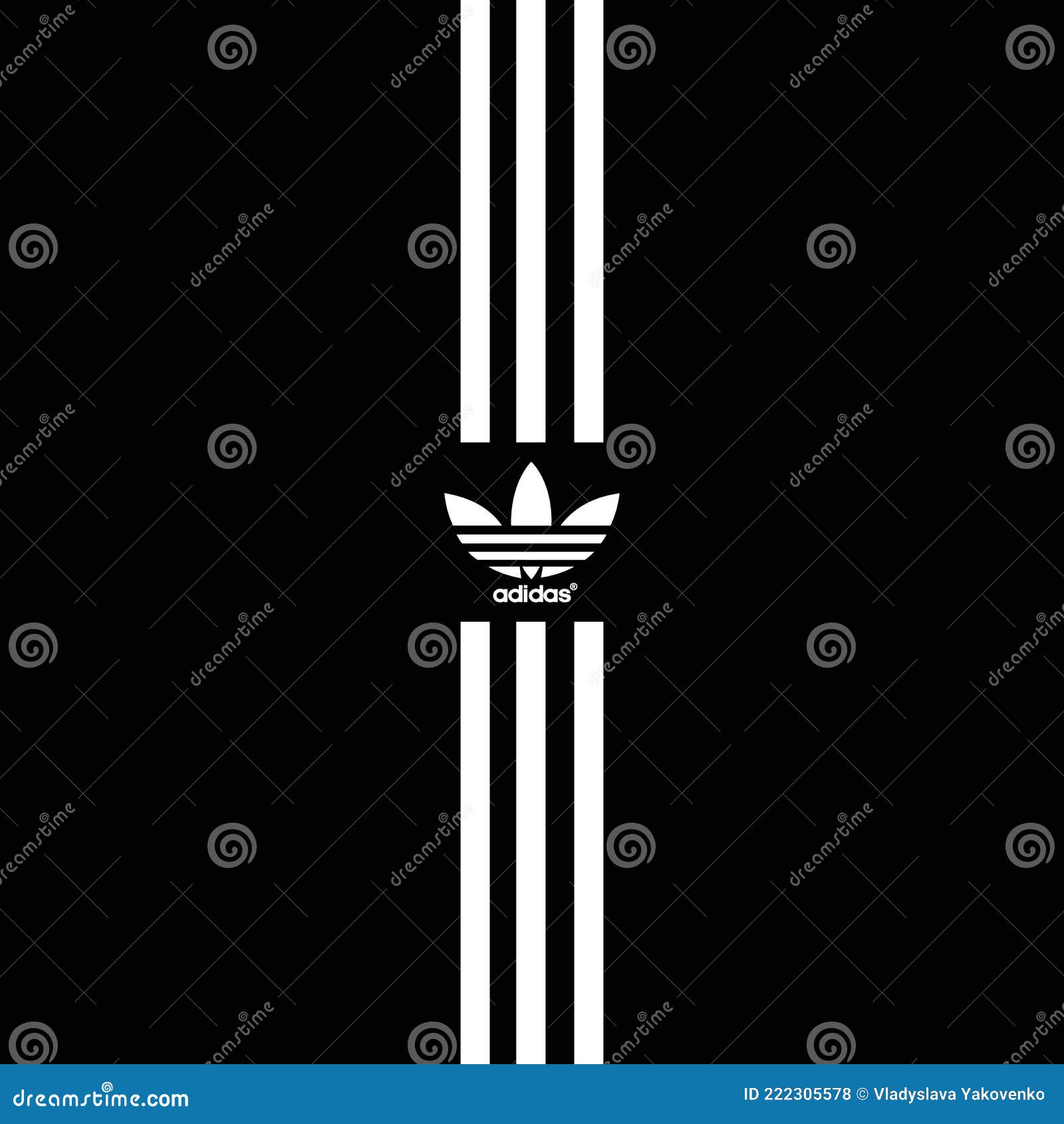 Adidas Background. Adidas Sportwear Brands. Logo of Sports Equipment and Sportswear Company. Vector. Zaporizhzhia, Editorial Stock Photo - Illustration of german, 222305578