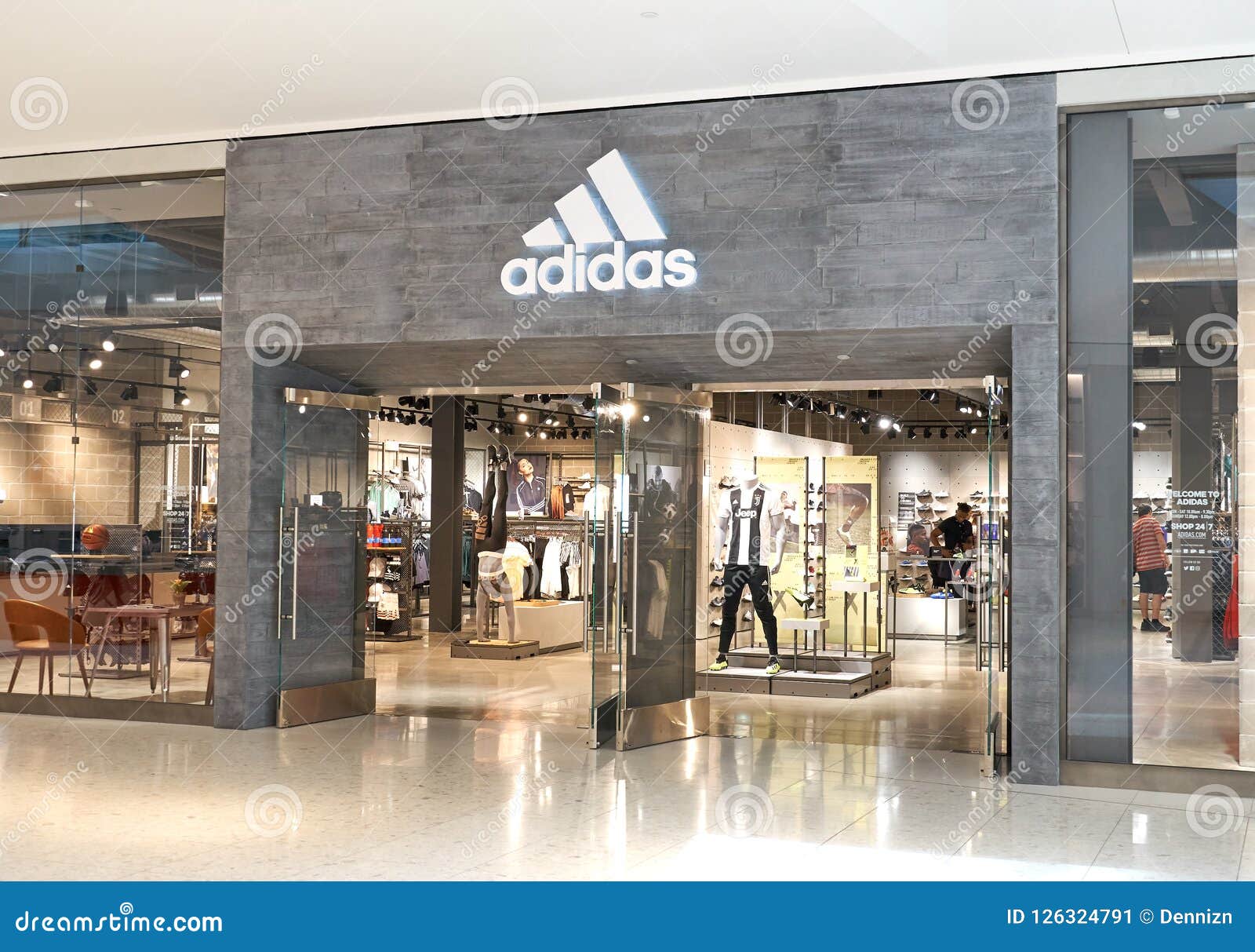 Adidas famous boutique. photo. Image of boutique - 126324791