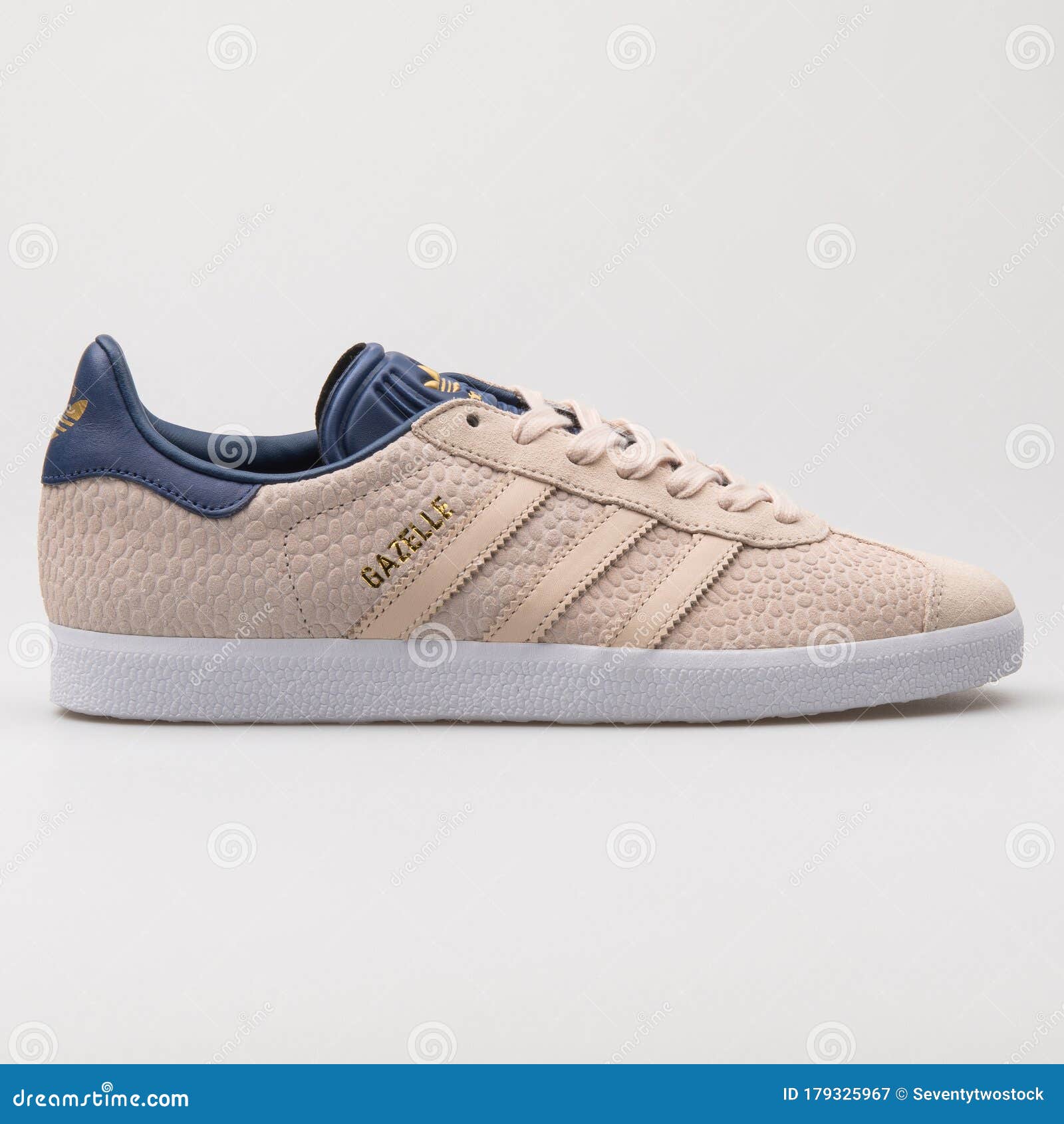 terminar desierto maduro Adidas Gazelle Beige and Navy Blue Sneaker Editorial Photography - Image of  laces, shoe: 179325967