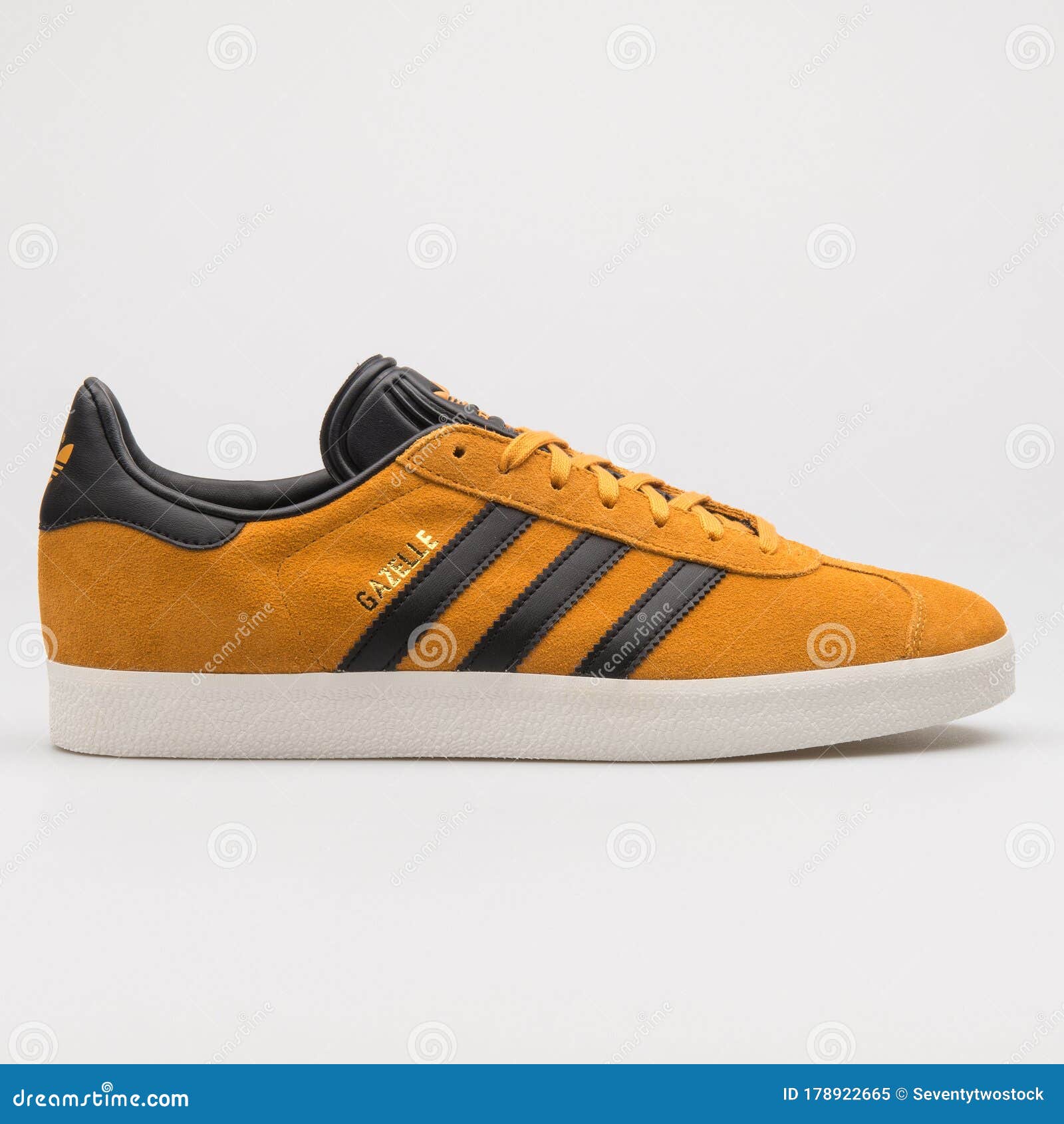 Adidas Gazelle Gold and Black Sneaker Image - Image of athletic, item:
