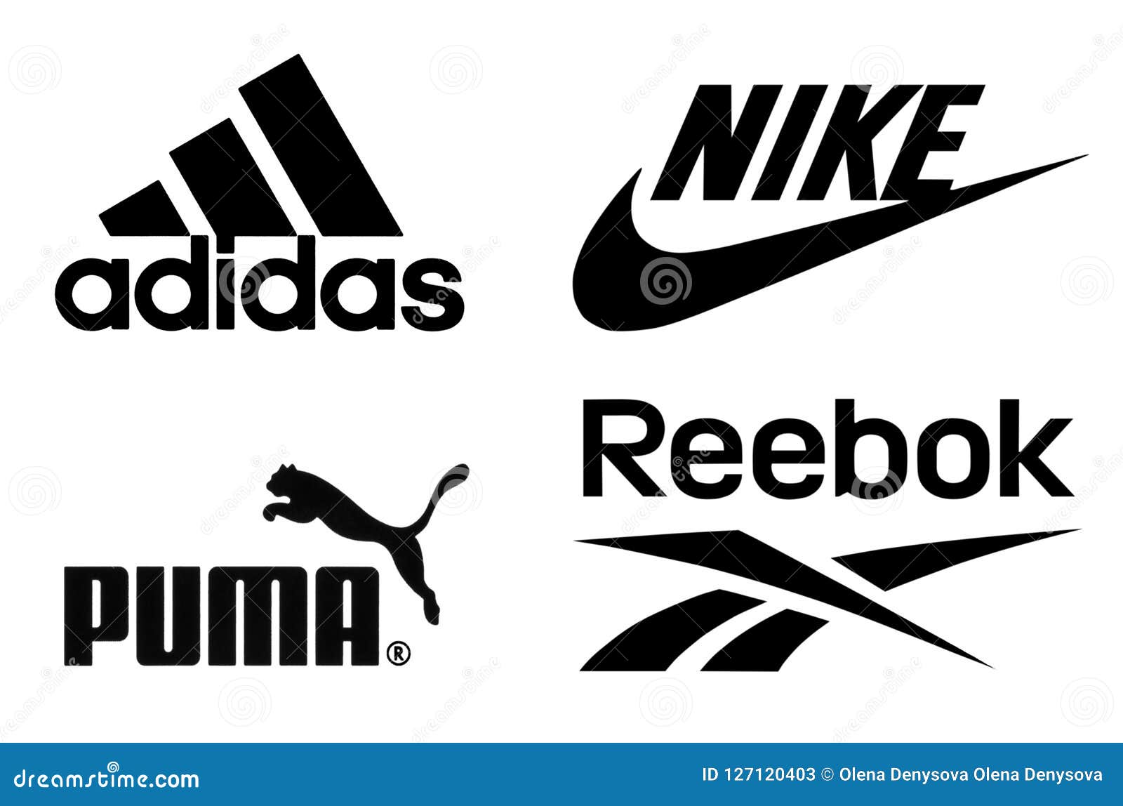 Adidas-, Nike-, Puma- Und Reebok-Logos Redaktionelles Stockfoto - Bild von  logos, adidas: 127120403