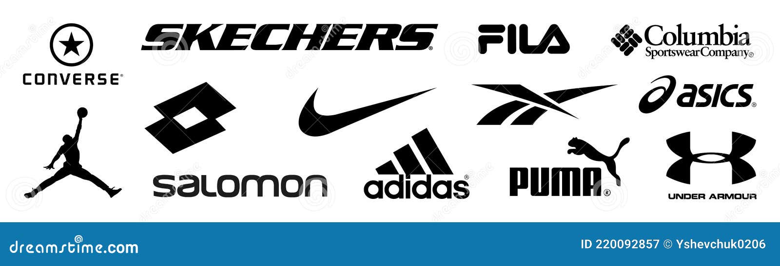 Adidas, Nike, Reebok, Asics, Jordan, Puma, Under Armour, Fila, Columbia ...