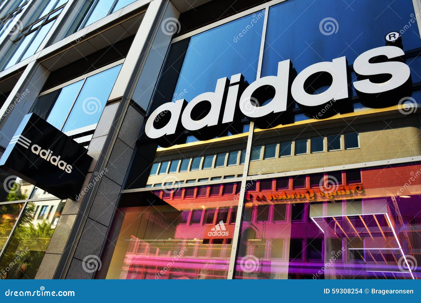 Adidas store stock image. of -