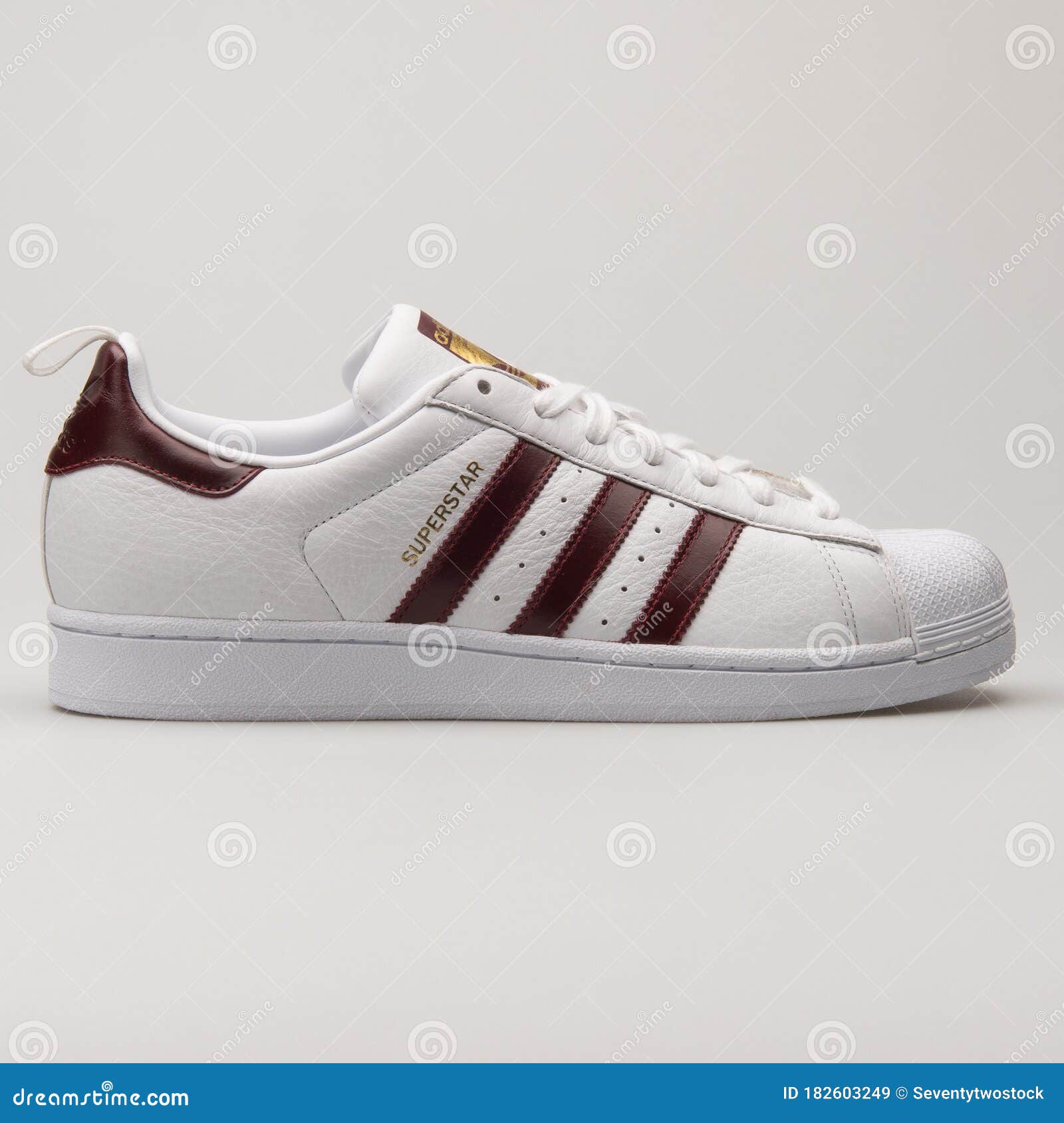 adidas superstar burgundy and white