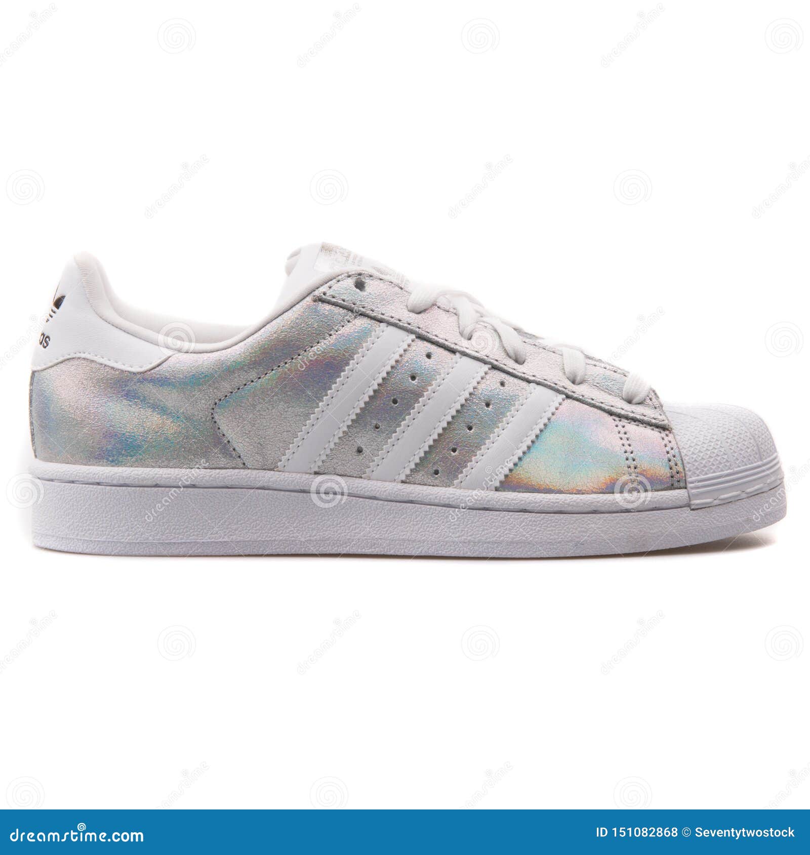 Adidas Superstar White and Silver Sneaker Editorial Stock Photo - Image ...