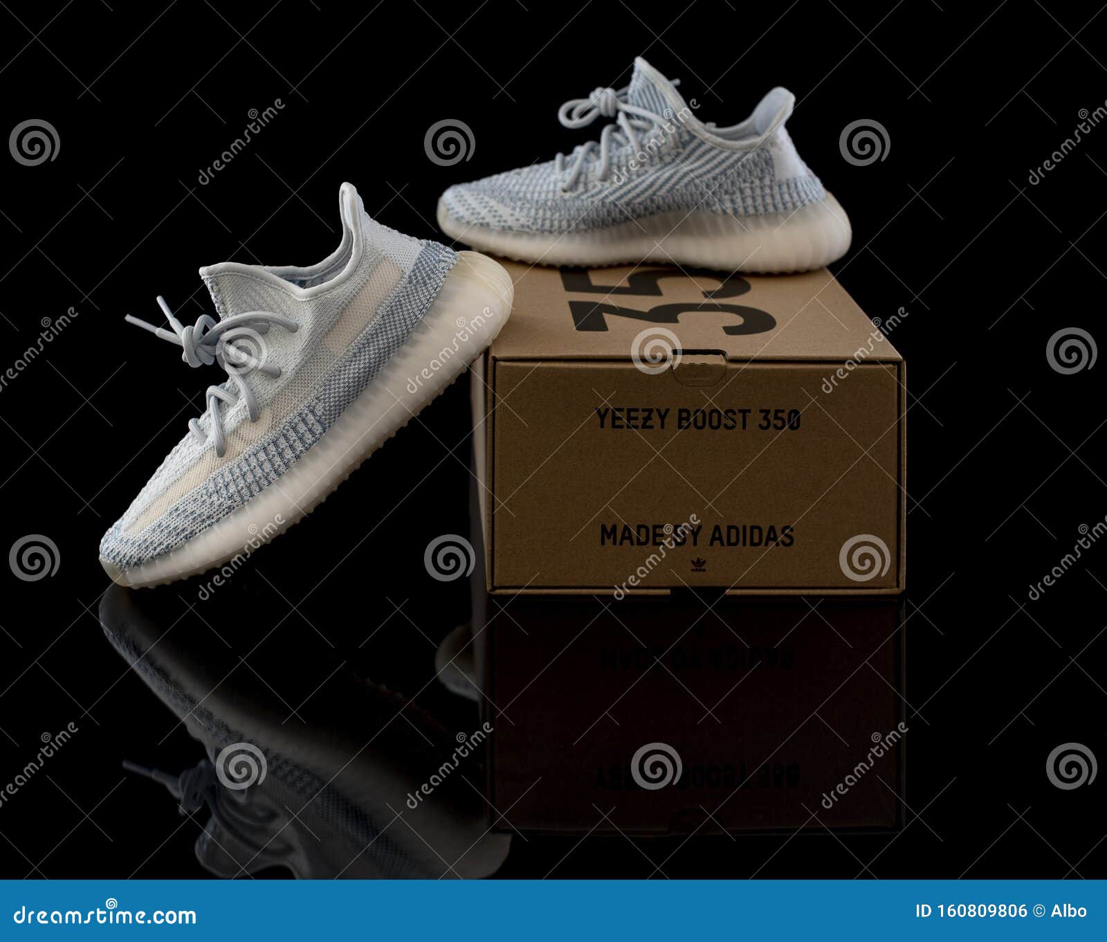 Adidas Yeezy Boost 350 V2 Cloud White Non-Reflective Shoes Studio Editorial - of market, 160809806