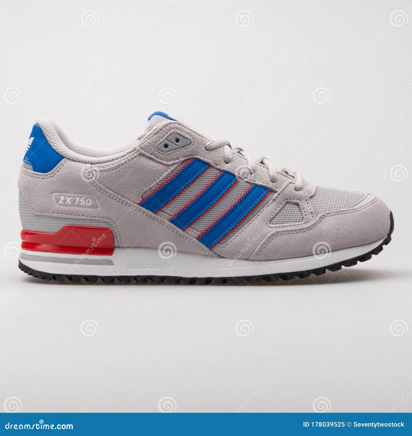 Adidas ZX 750 Blue and Red Sneaker Image - Image of laces, activity: