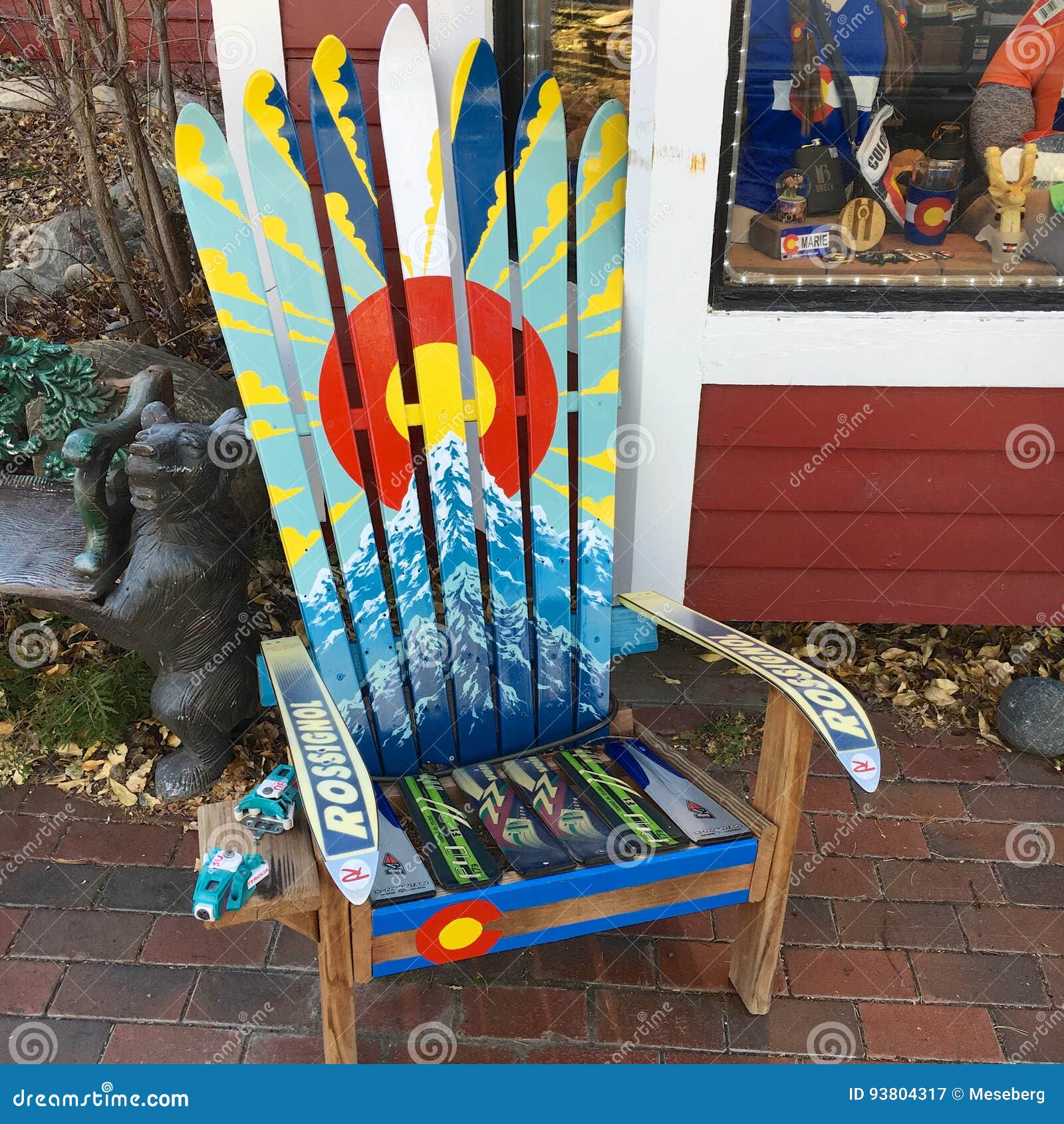 Adirondack Chair Made Of Used Skis Editorial Photography Image