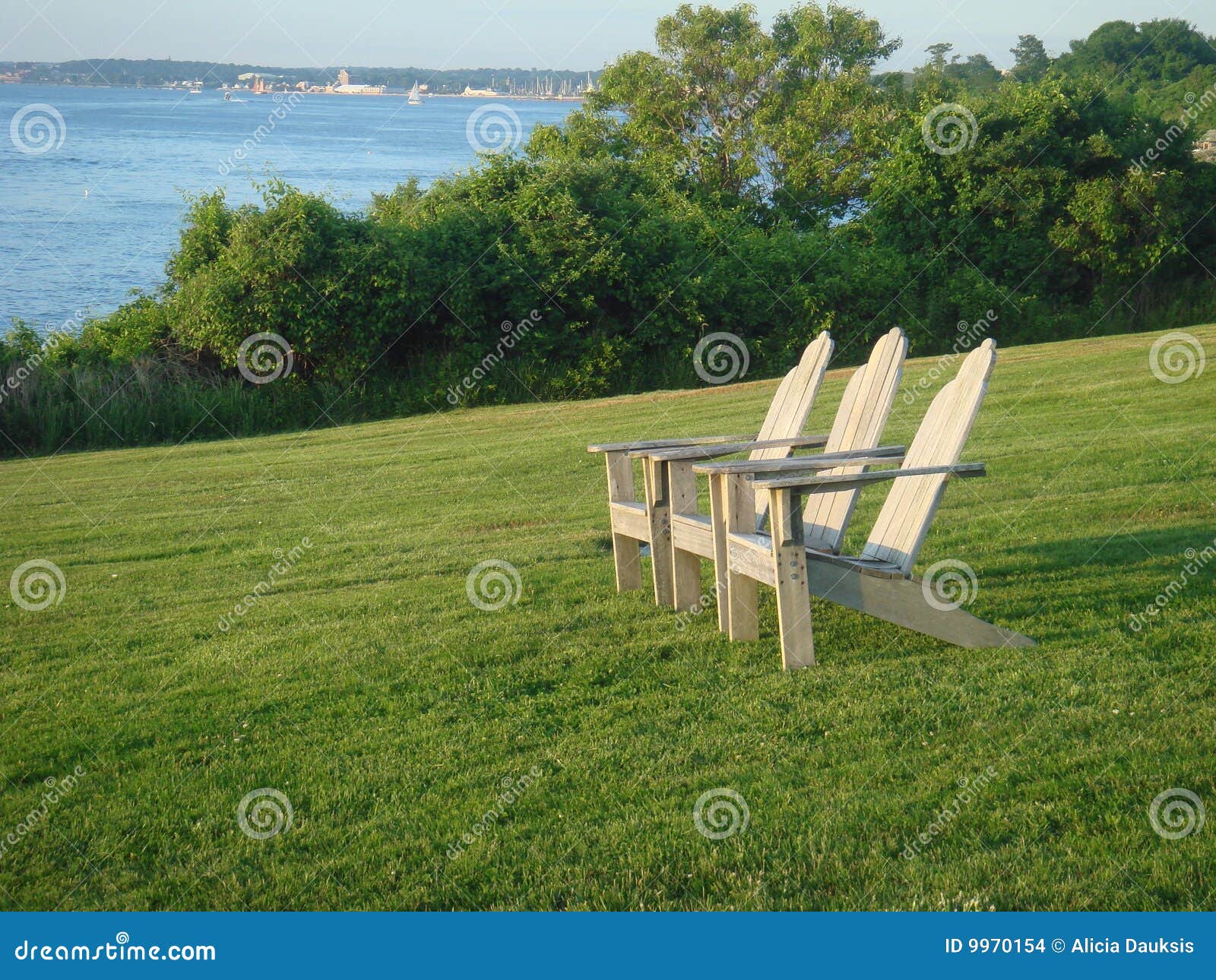 Adirondack chairs stock photo. Image of newport, water 9970154