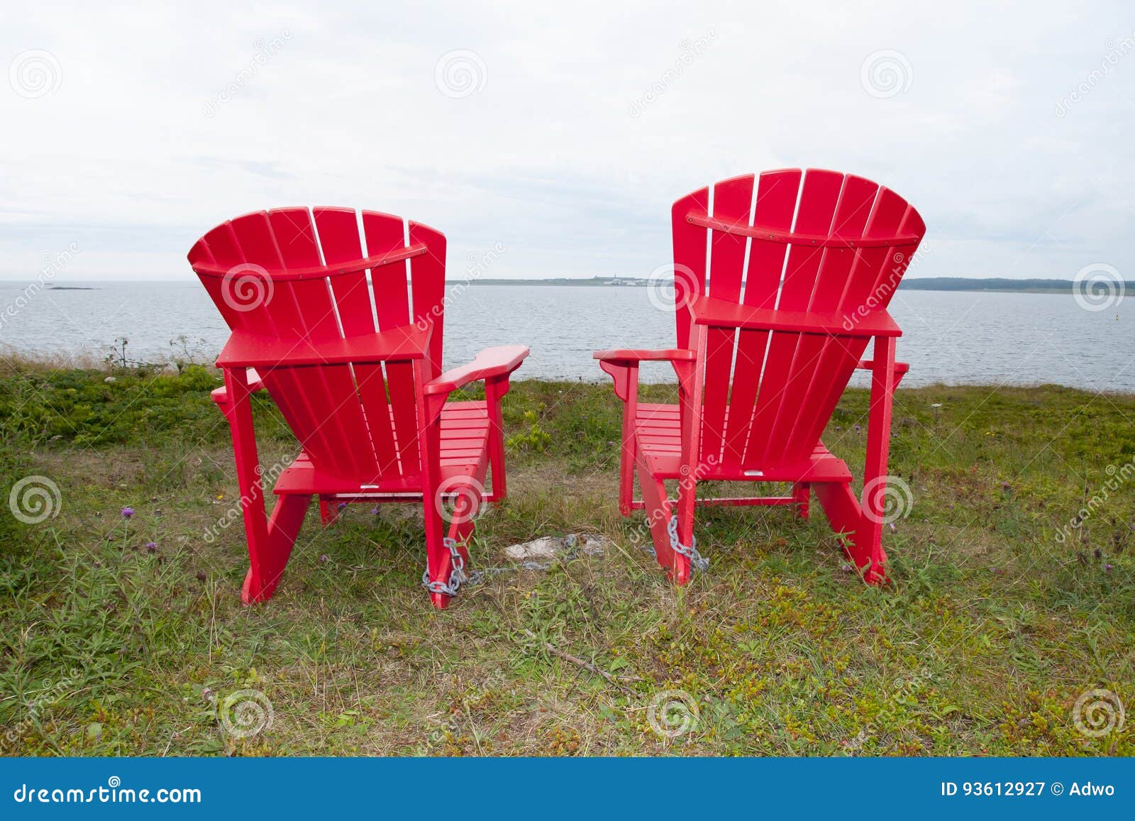 Adirondack Chairs Nova Scotia Canada Stock Image Image of nature