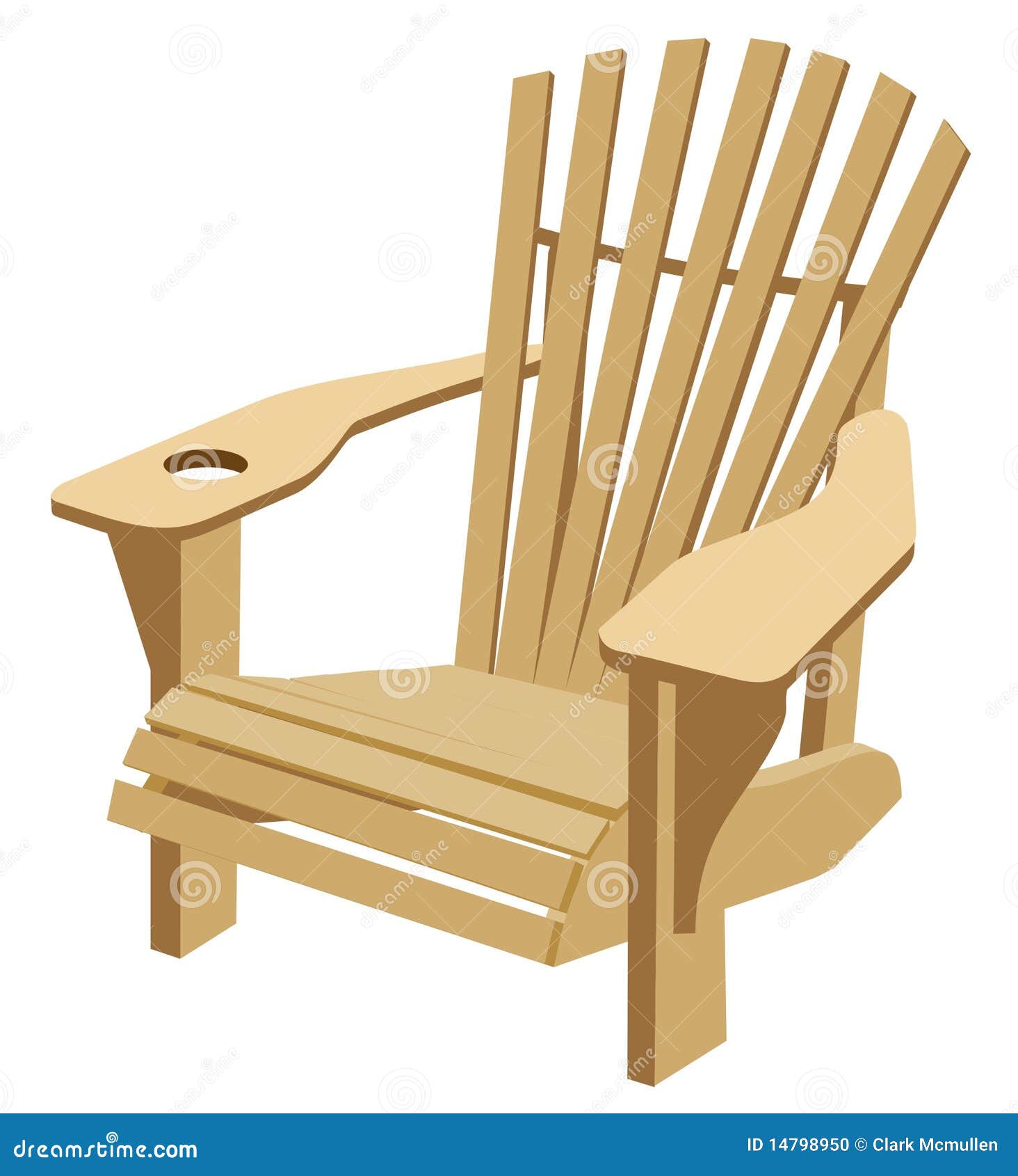 Illustartion of an Adirondack or Muskoka Chair.