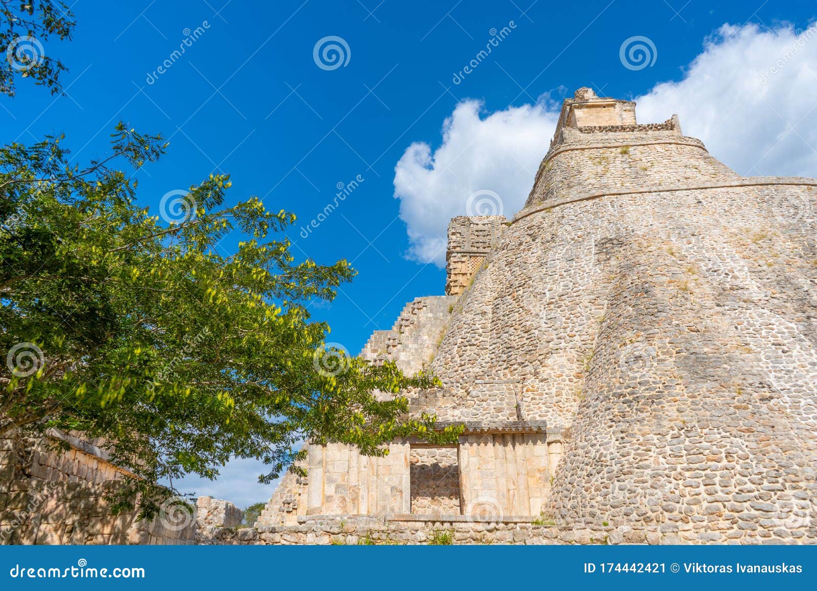 the adivino the pyramid of the magician or the pyramid of the dwarf. uxmal an ancient maya city of the classical period. travel