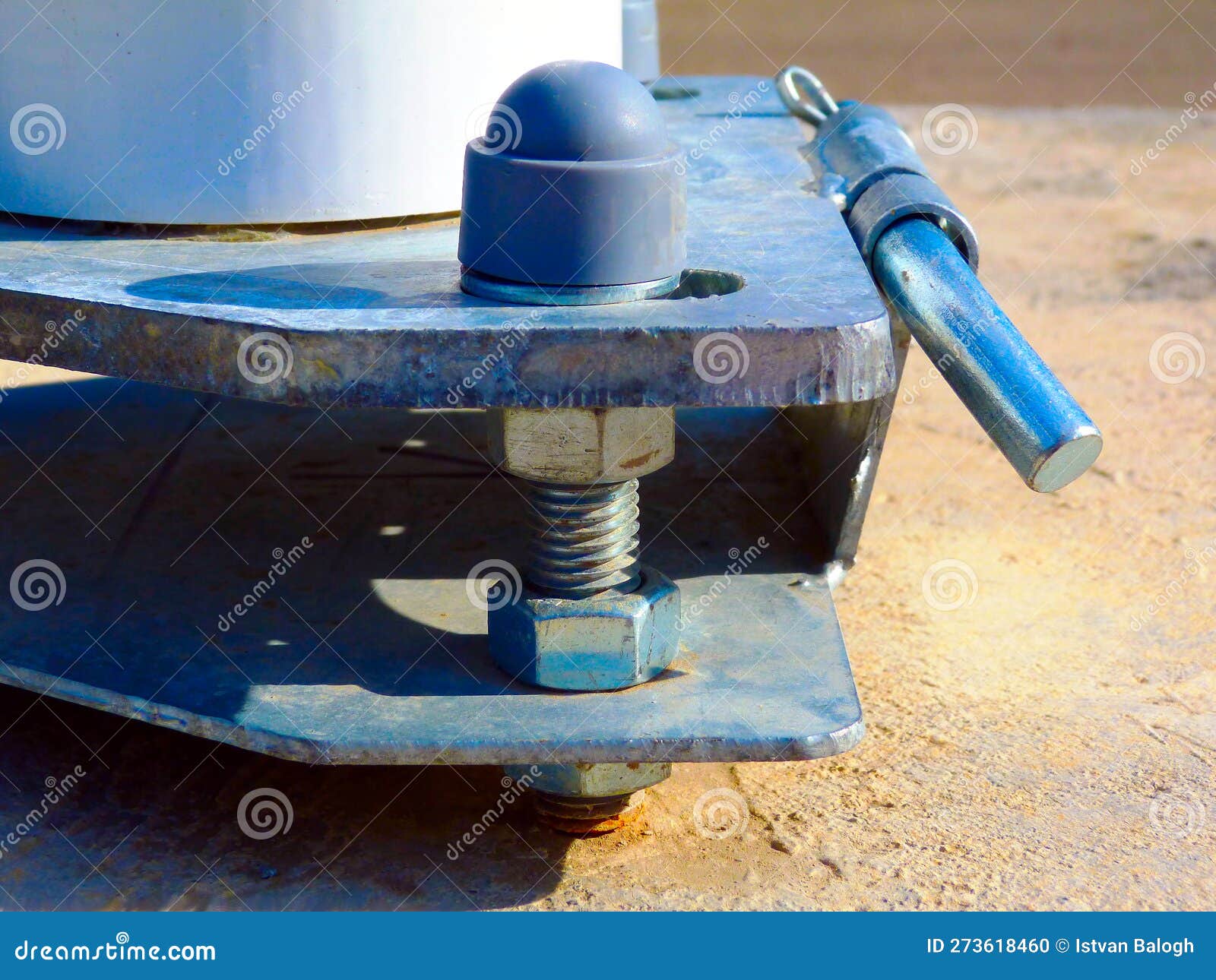 Adjustable Lamppost Base Plate Detail with Height Adjusting Bolts