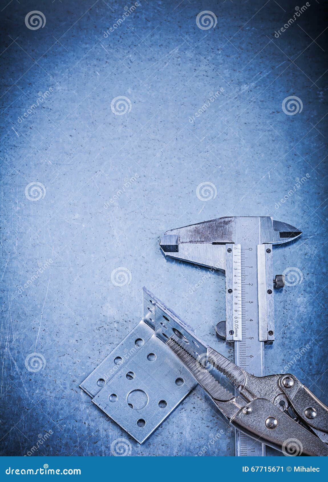adjustable pliers wrench slide caliper angle bracket on metallic