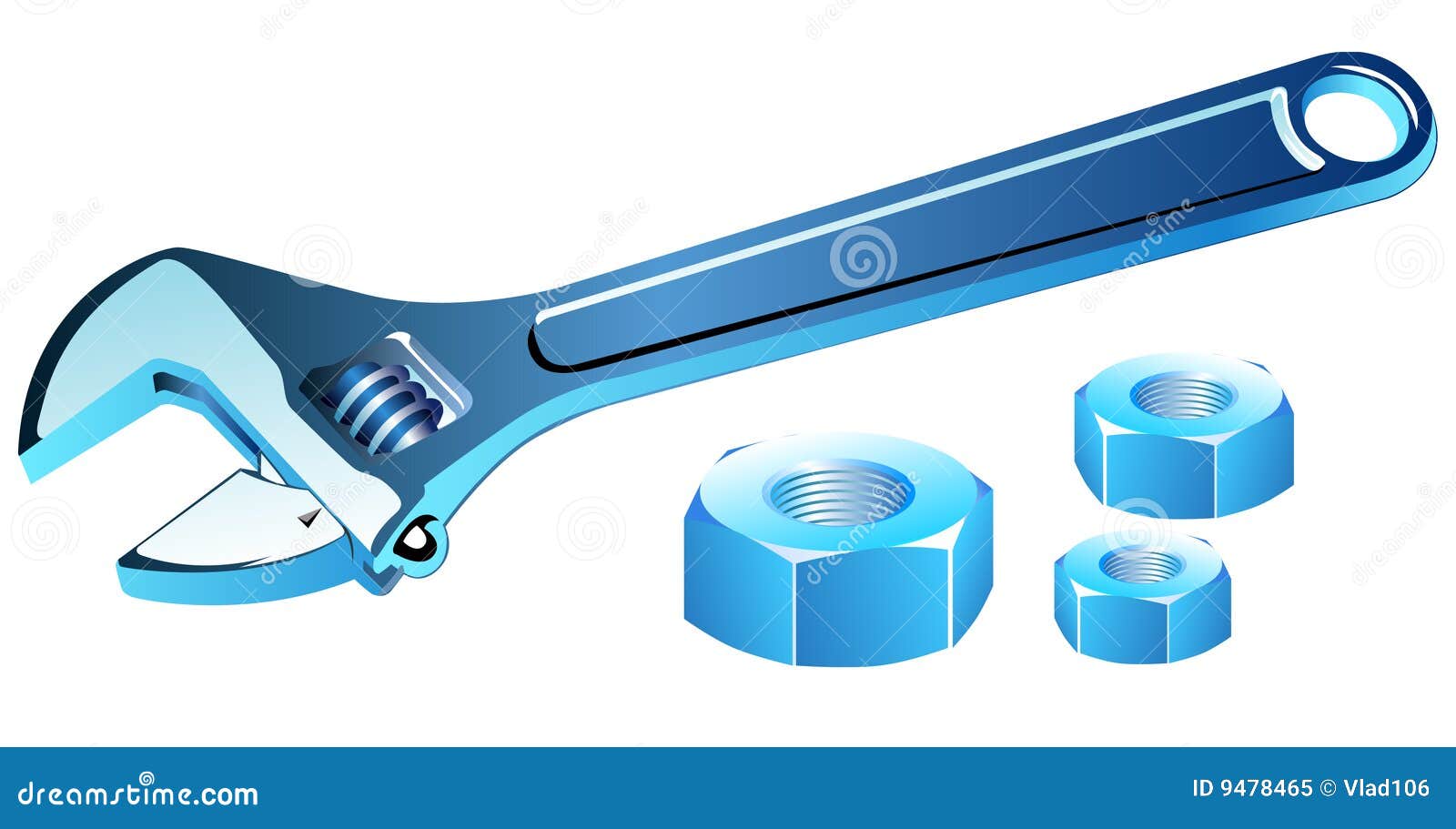Adjustable Spanner with Screws Stock Vector Illustration of button