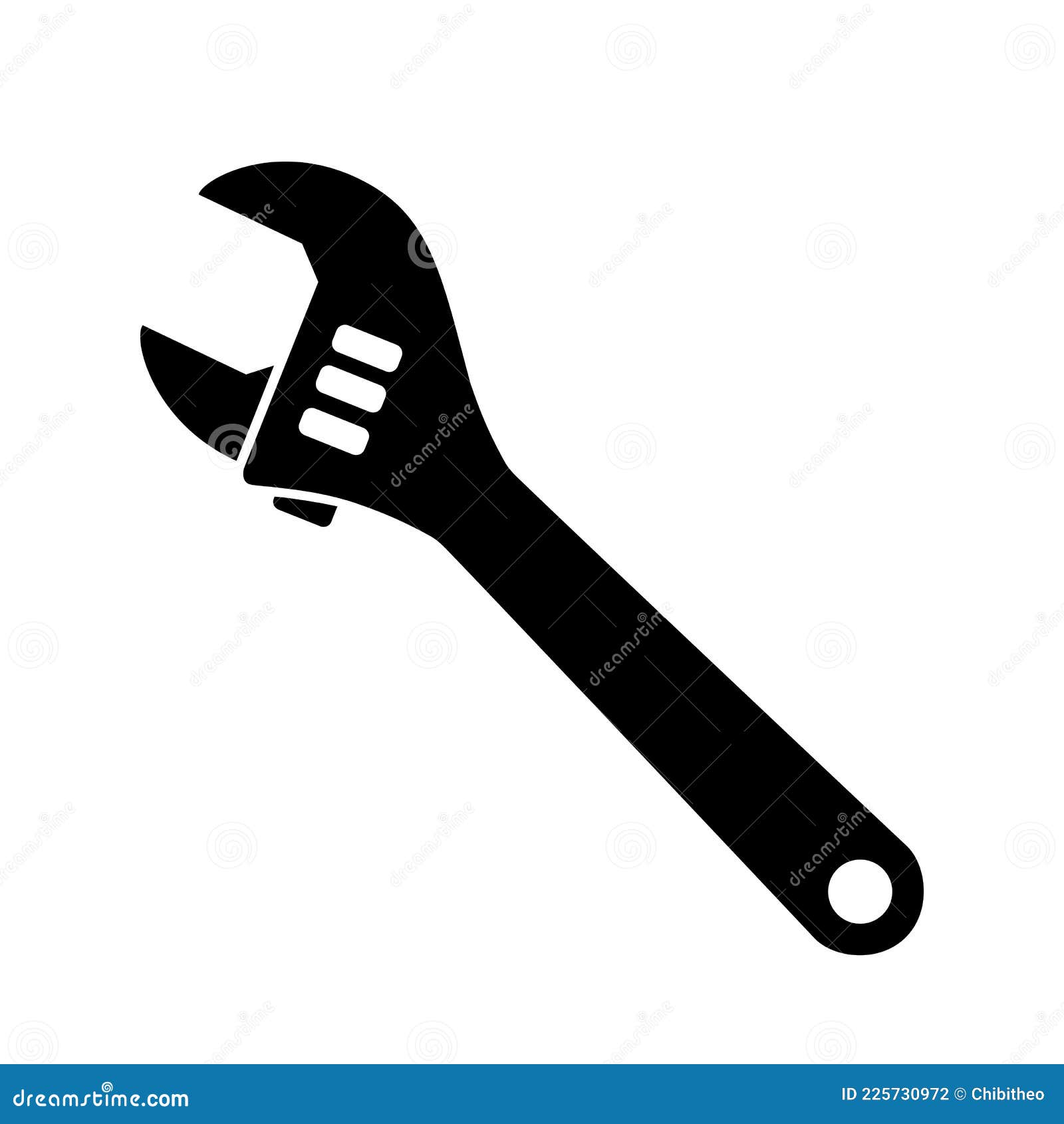 Adjustable monkey wrench. vector illustration Stock Vector