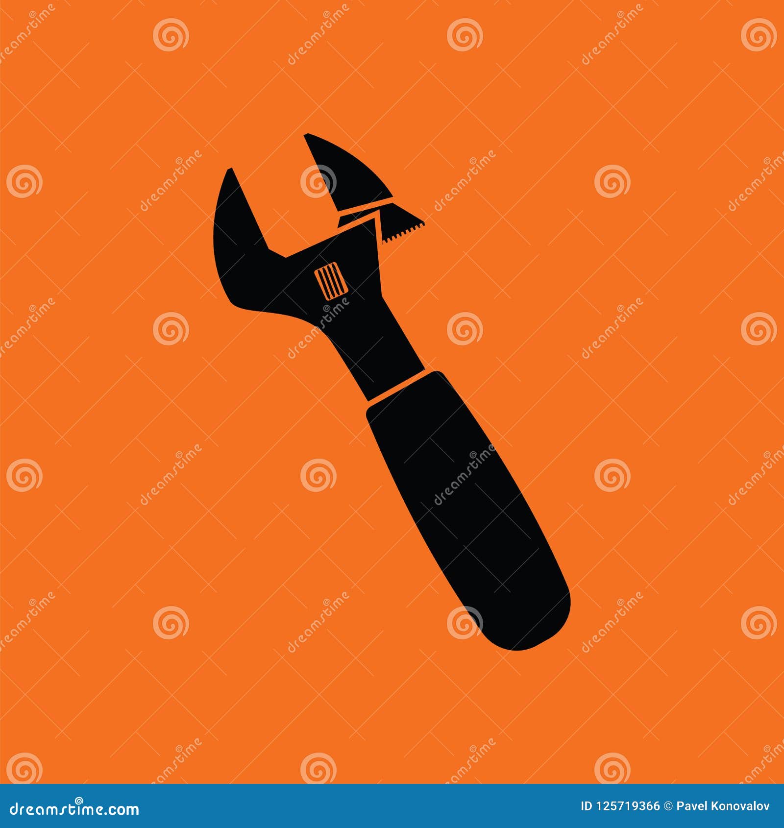 Adjustable wrench icon stock vector. Illustration of hardware 125719366